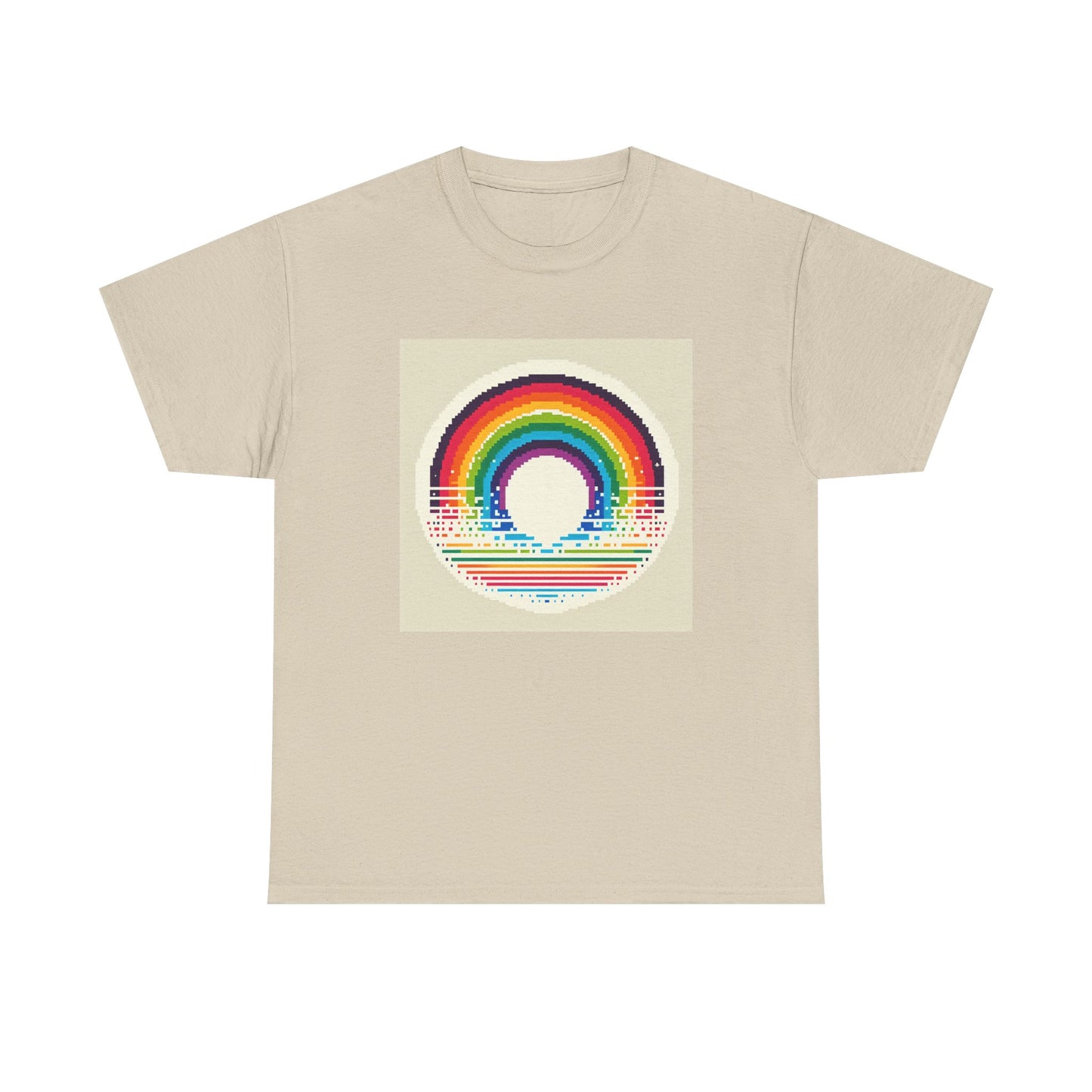 Pixelated Rainbow: Vintage Vibes in Every Stripe T-Shirt