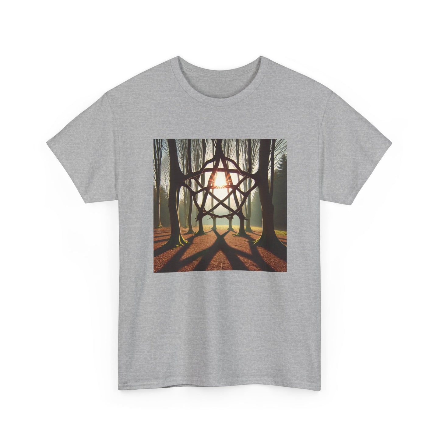 Nature's Pentagram: Enchanted Branch Shadows Tee T-Shirt