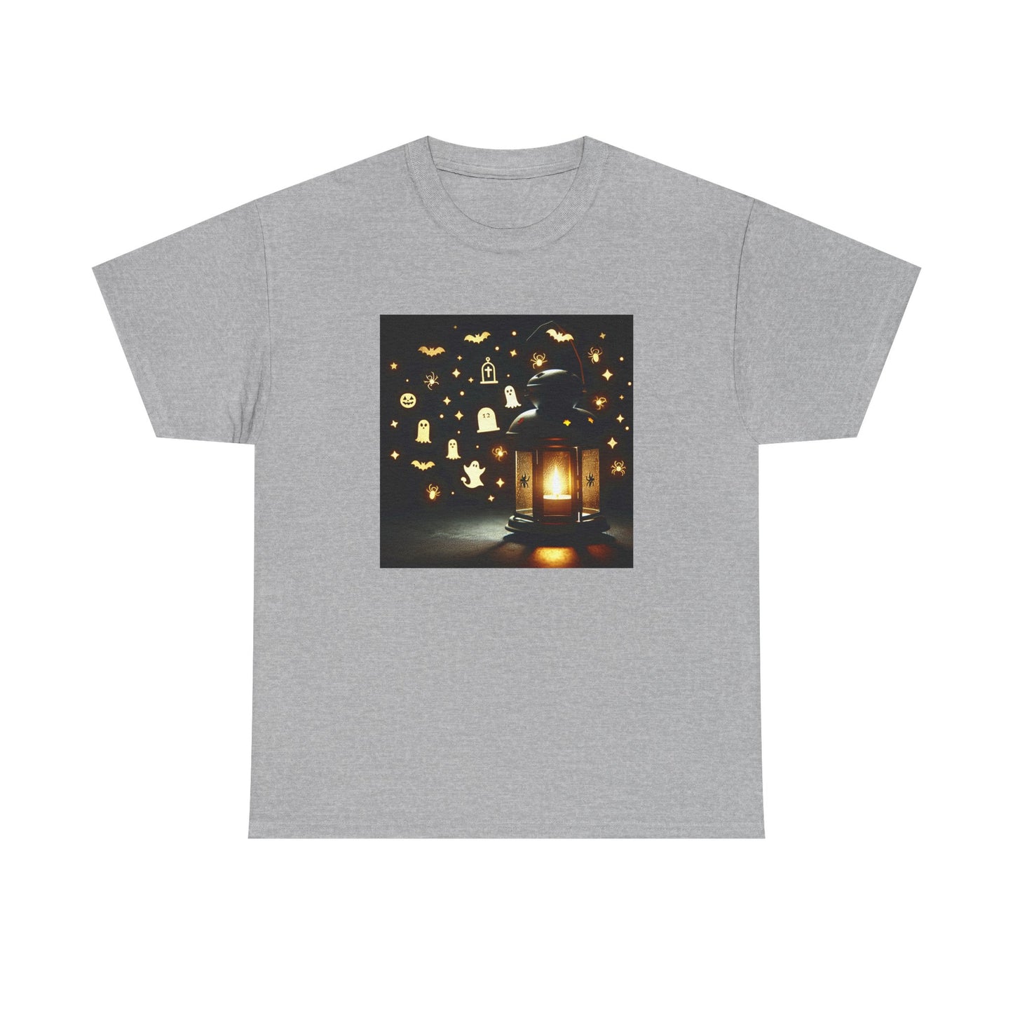 Geometric Glow: Halloween Lantern Shadows Unveiled T-Shirt