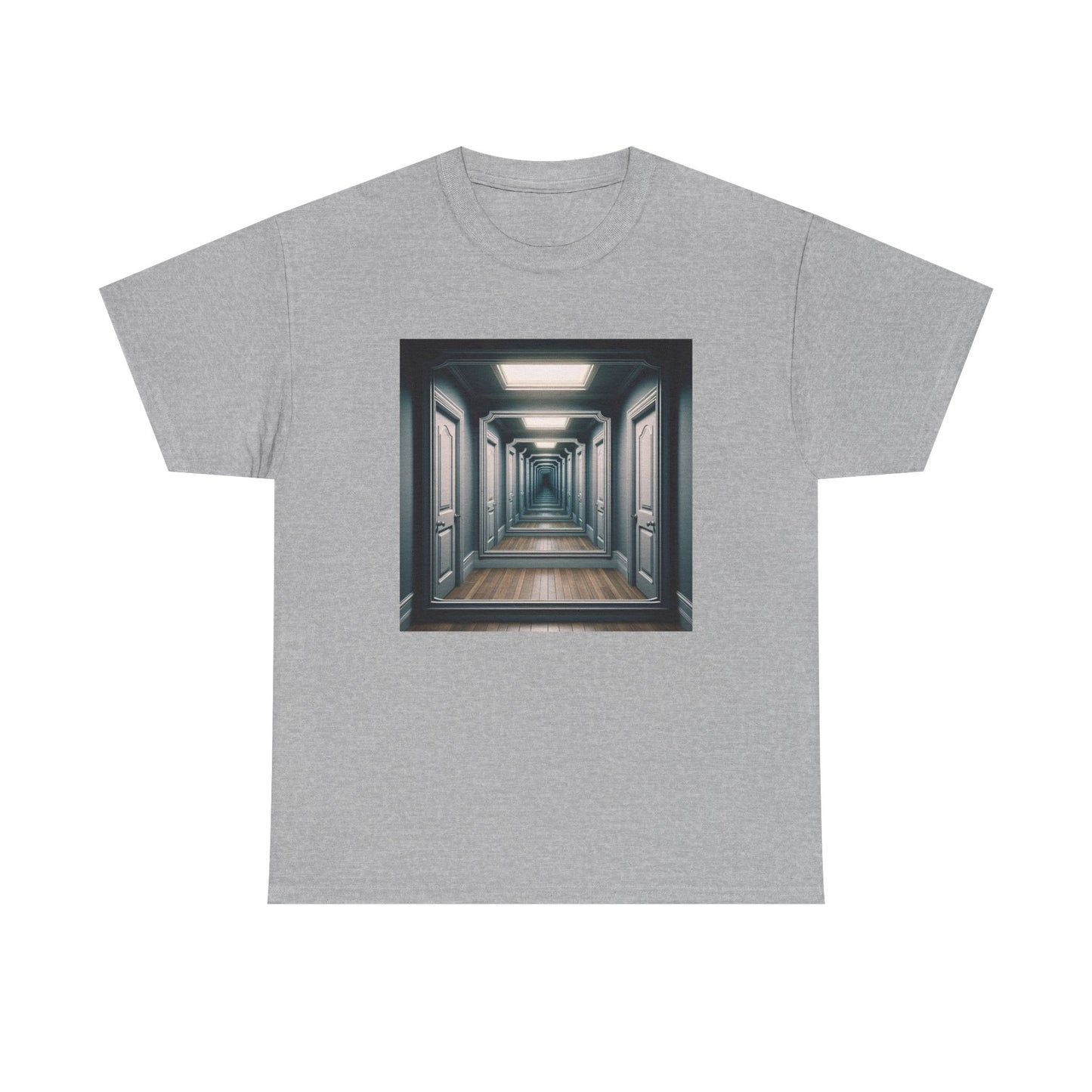 Reflections of Solitude: Hallway Illusions Unveiled T-Shirt