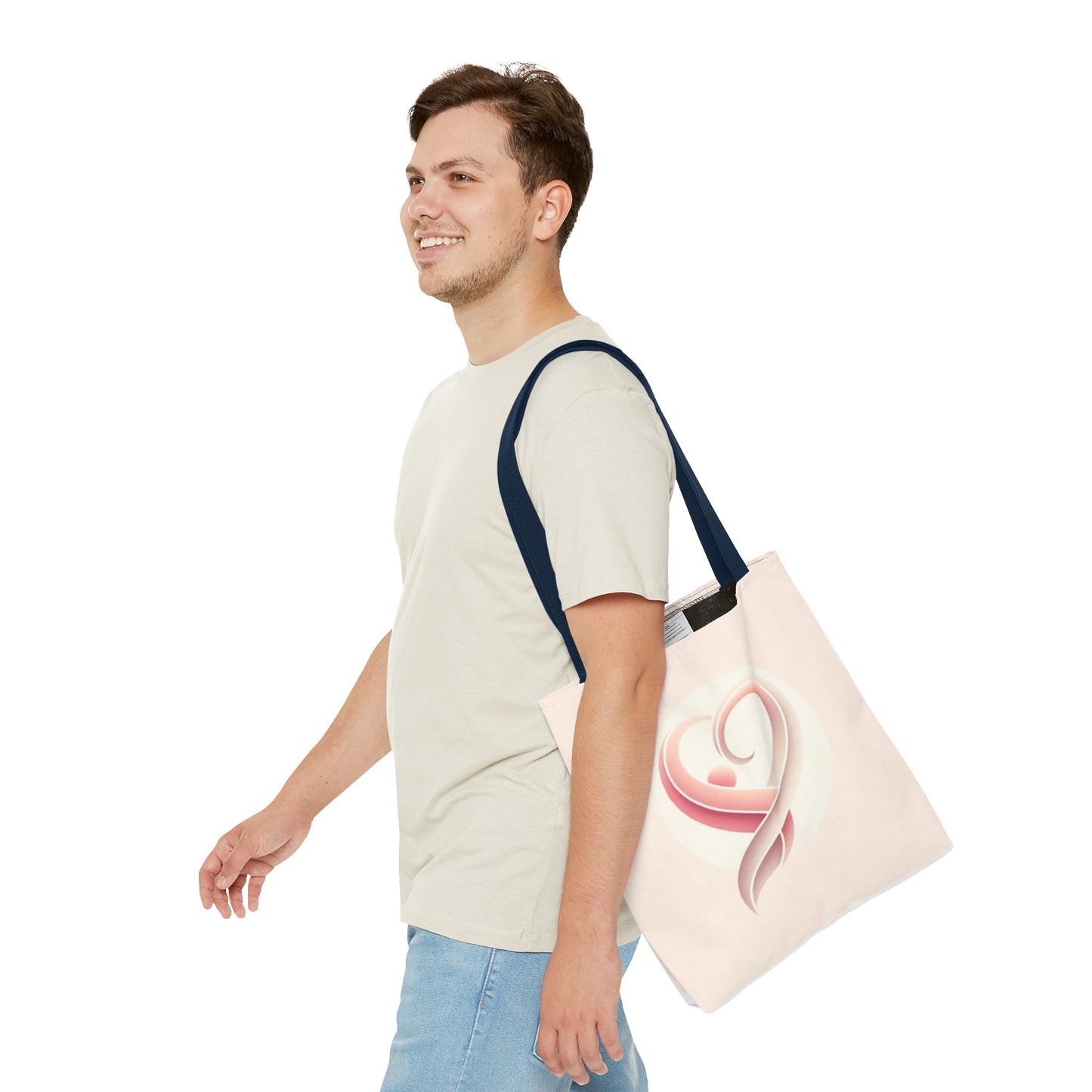 Tote Bag with Heart Design (AOP)