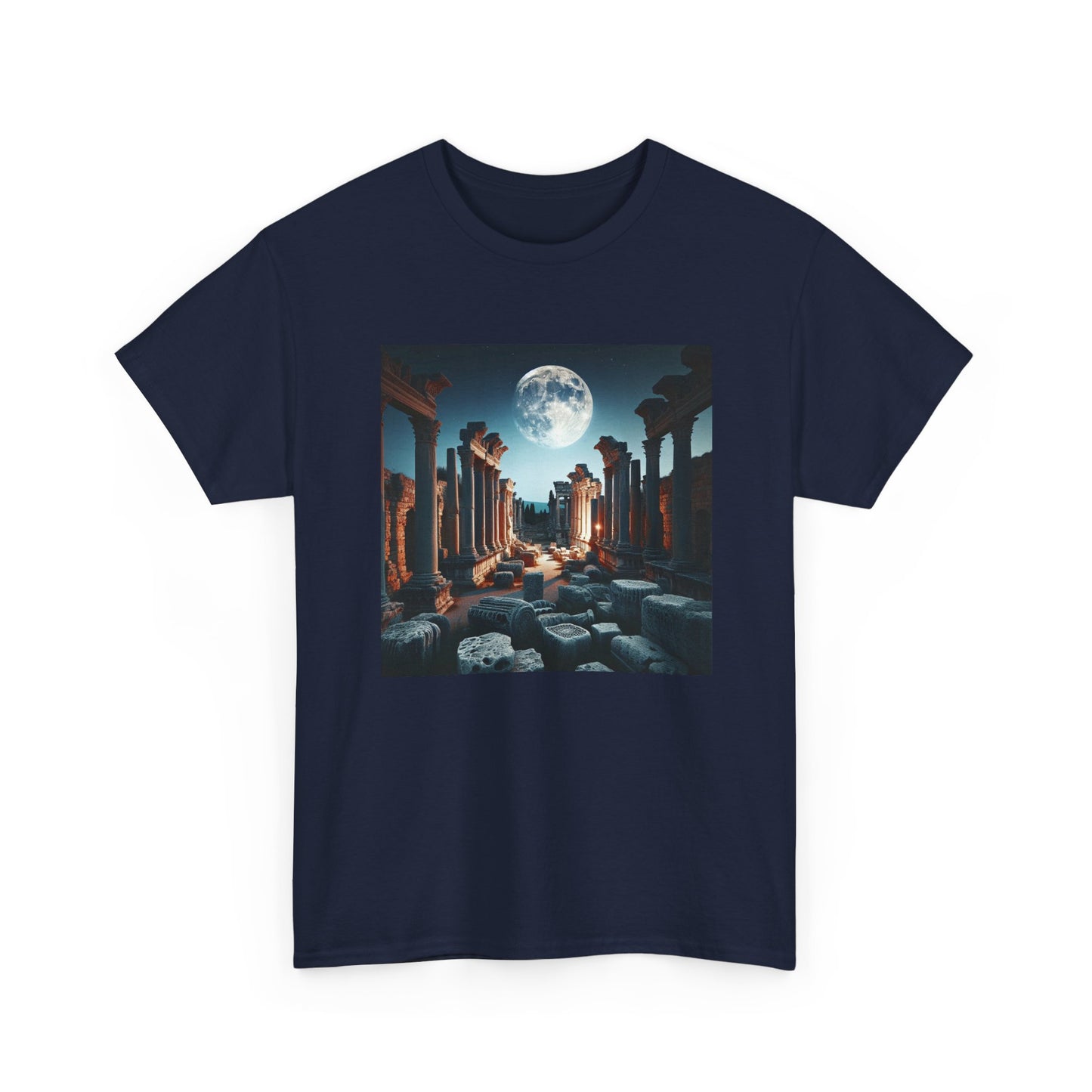 Moonlit Echoes: Ancient Ruins Aglow T-Shirt
