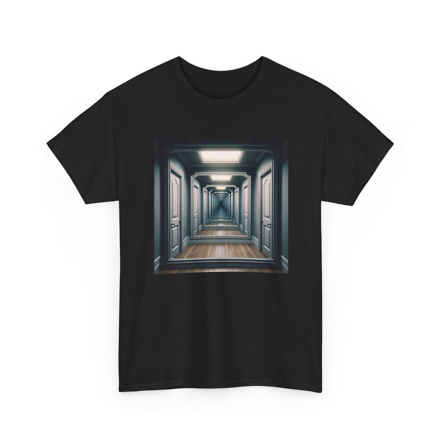 Reflections of Solitude: Hallway Illusions Unveiled T-Shirt