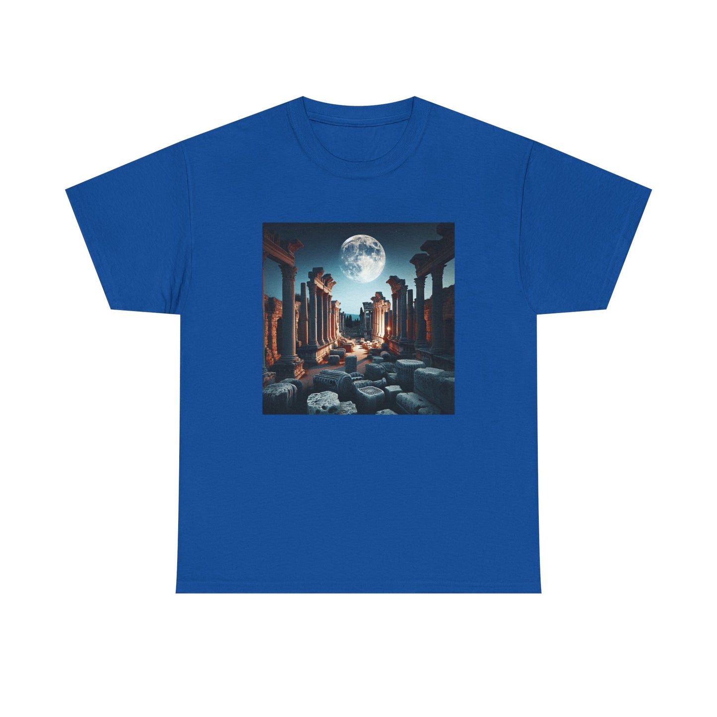 Moonlit Echoes: Ancient Ruins Aglow T-Shirt