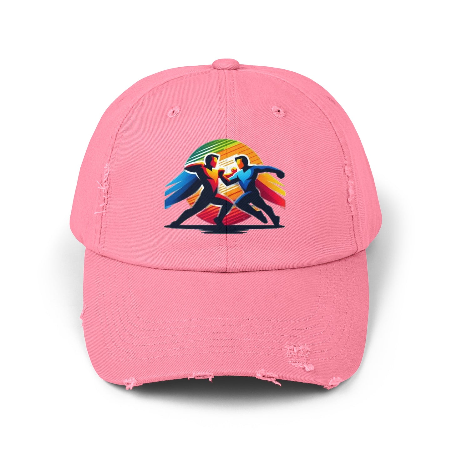 Super Hero Action Design Unisex Distressed Cap