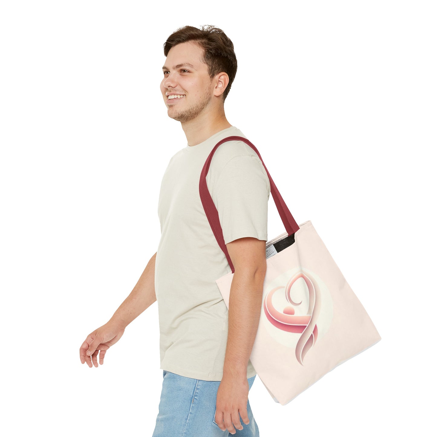 Tote Bag with Heart Design (AOP)