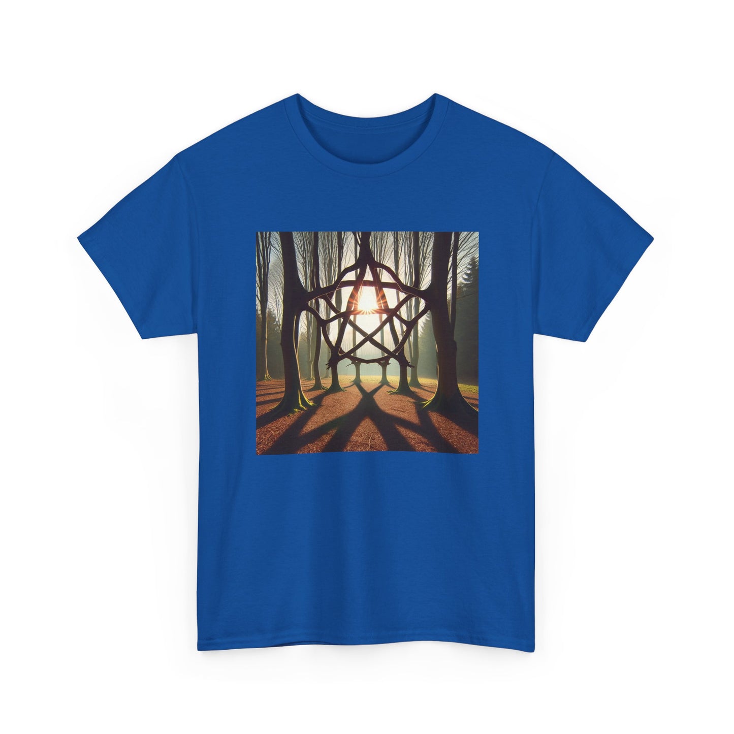 Nature's Pentagram: Enchanted Branch Shadows Tee T-Shirt