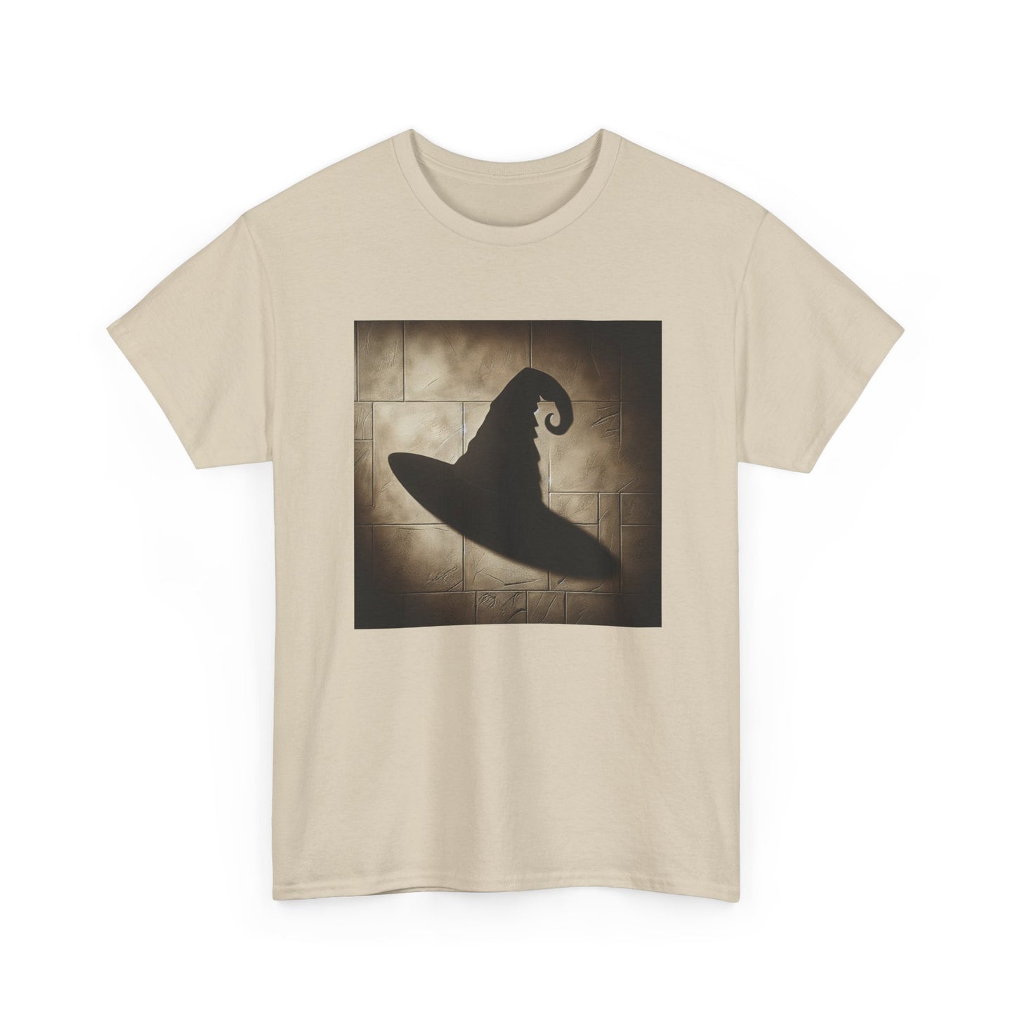 Enchanted Shadows: Witch Hat Illusions on Textured Walls T-Shirt