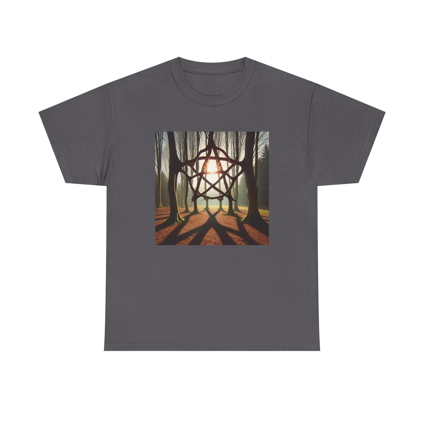 Nature's Pentagram: Enchanted Branch Shadows Tee T-Shirt