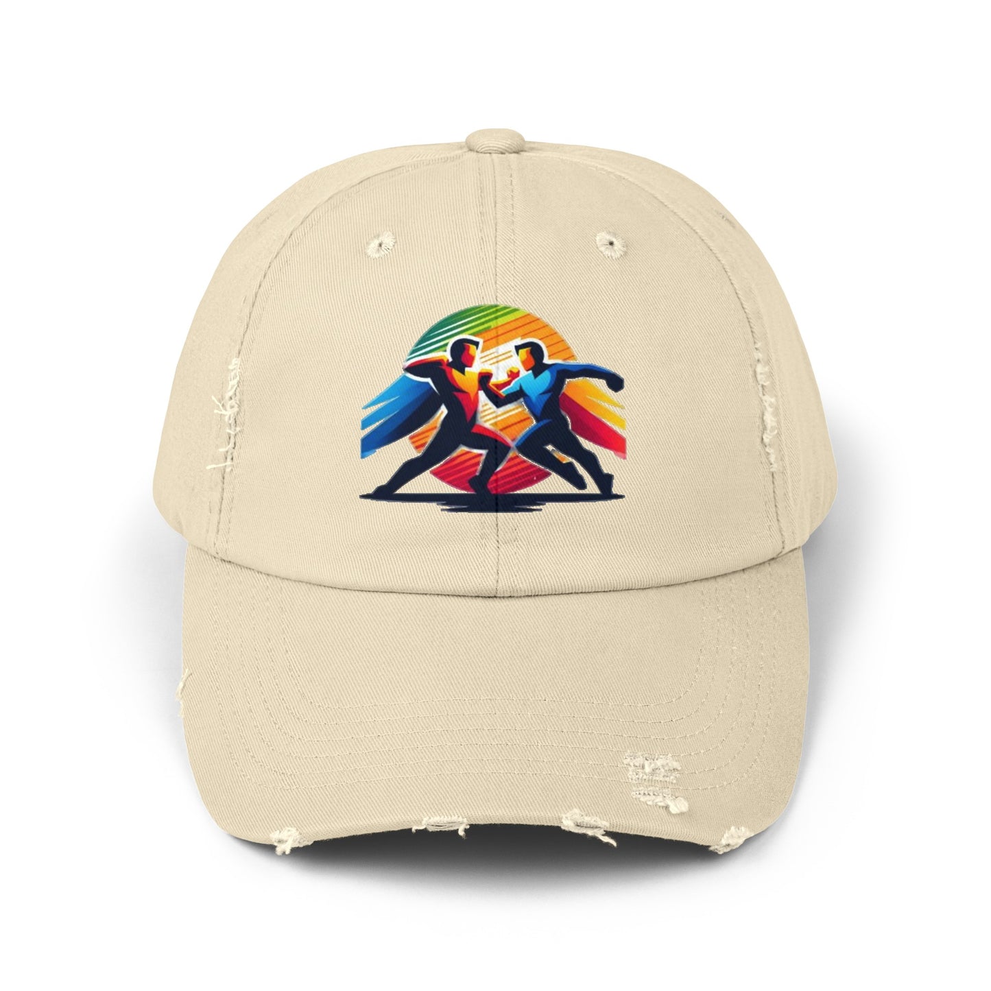 Super Hero Action Design Unisex Distressed Cap