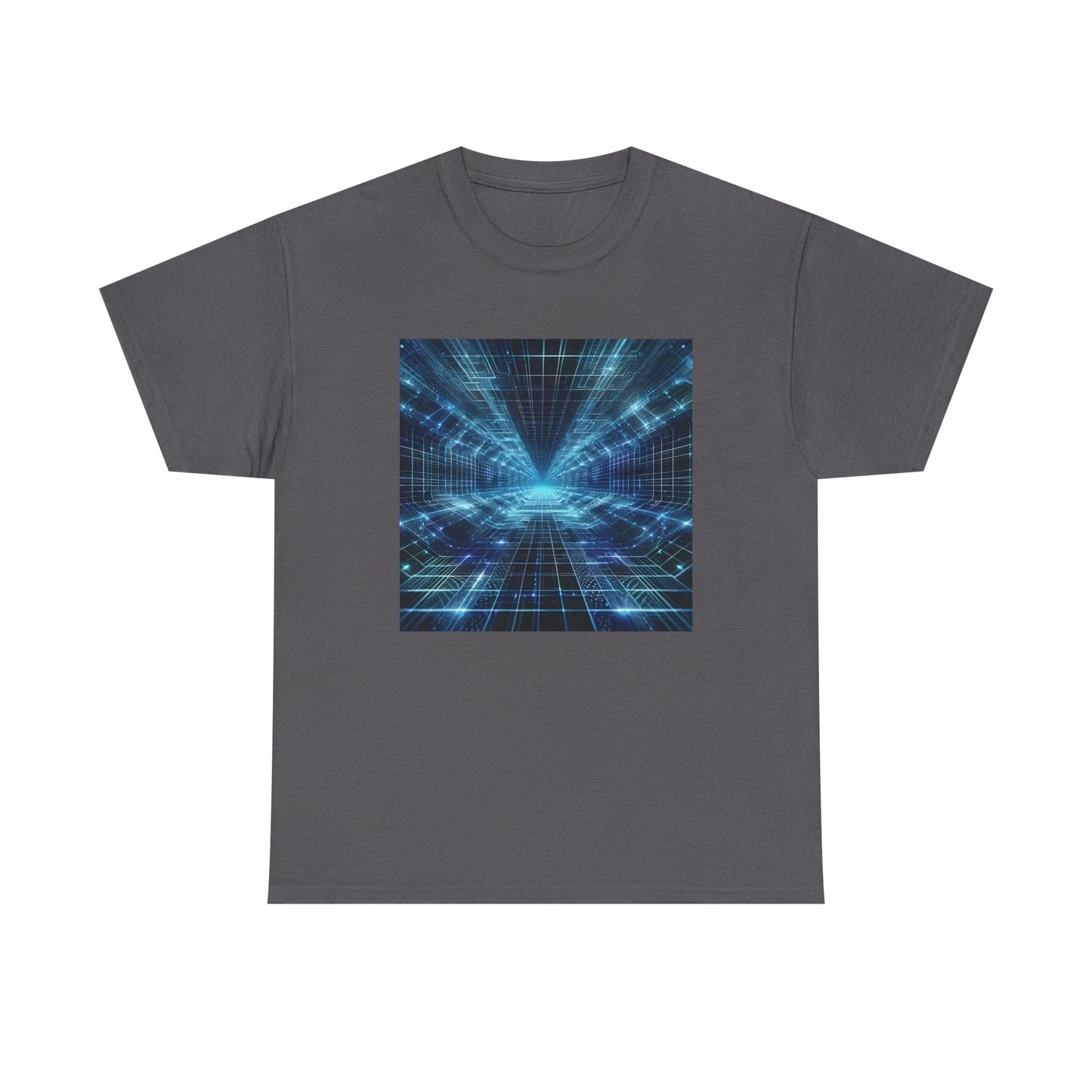 Glow Through the Grid: Holographic Tunnel Tee T-Shirt