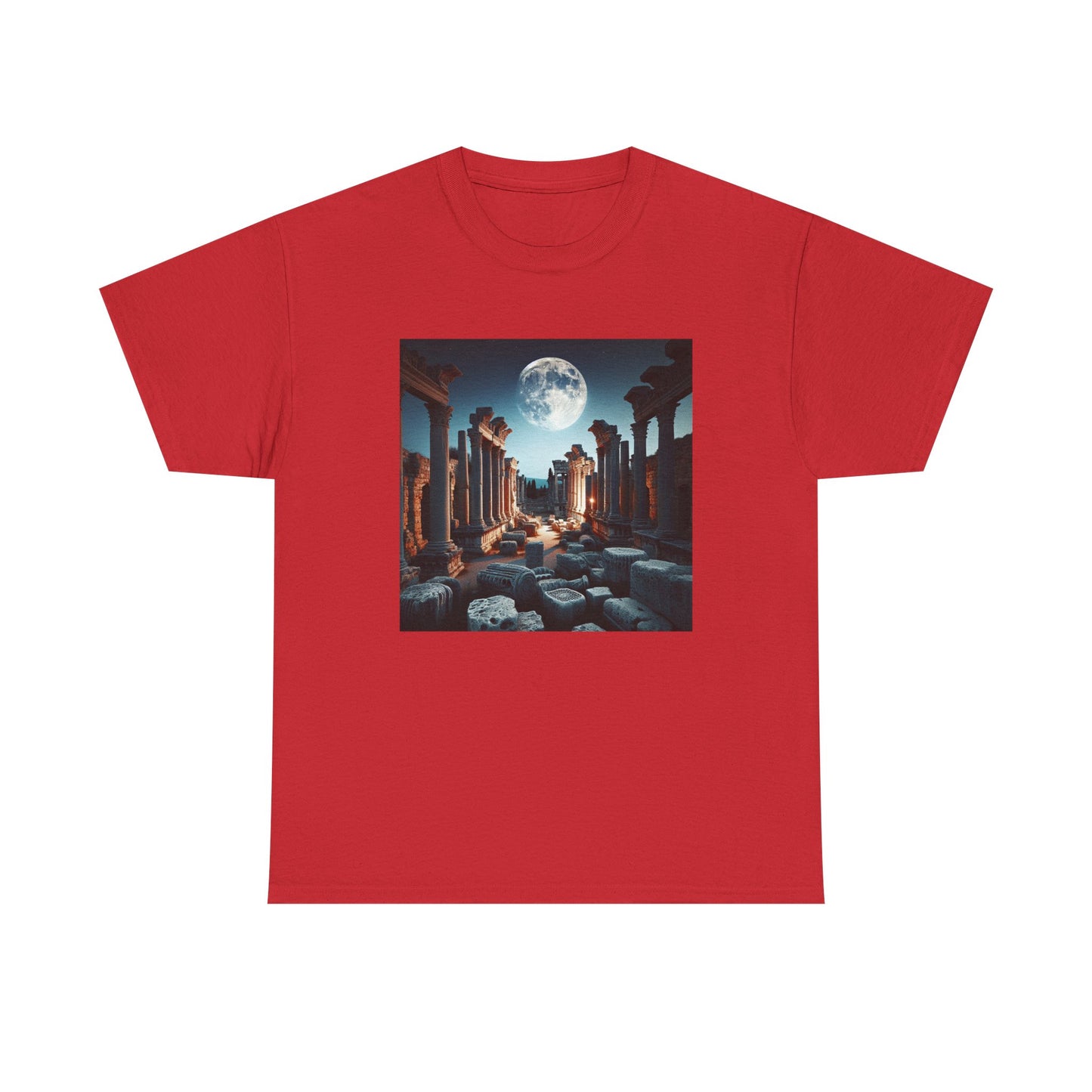 Moonlit Echoes: Ancient Ruins Aglow T-Shirt