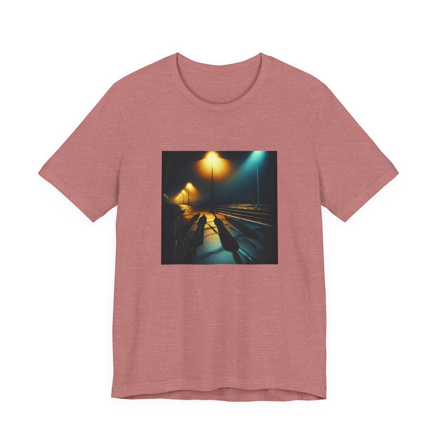Ghostly Glows: Streetlights Casting Eerie Shadows T-Shirt