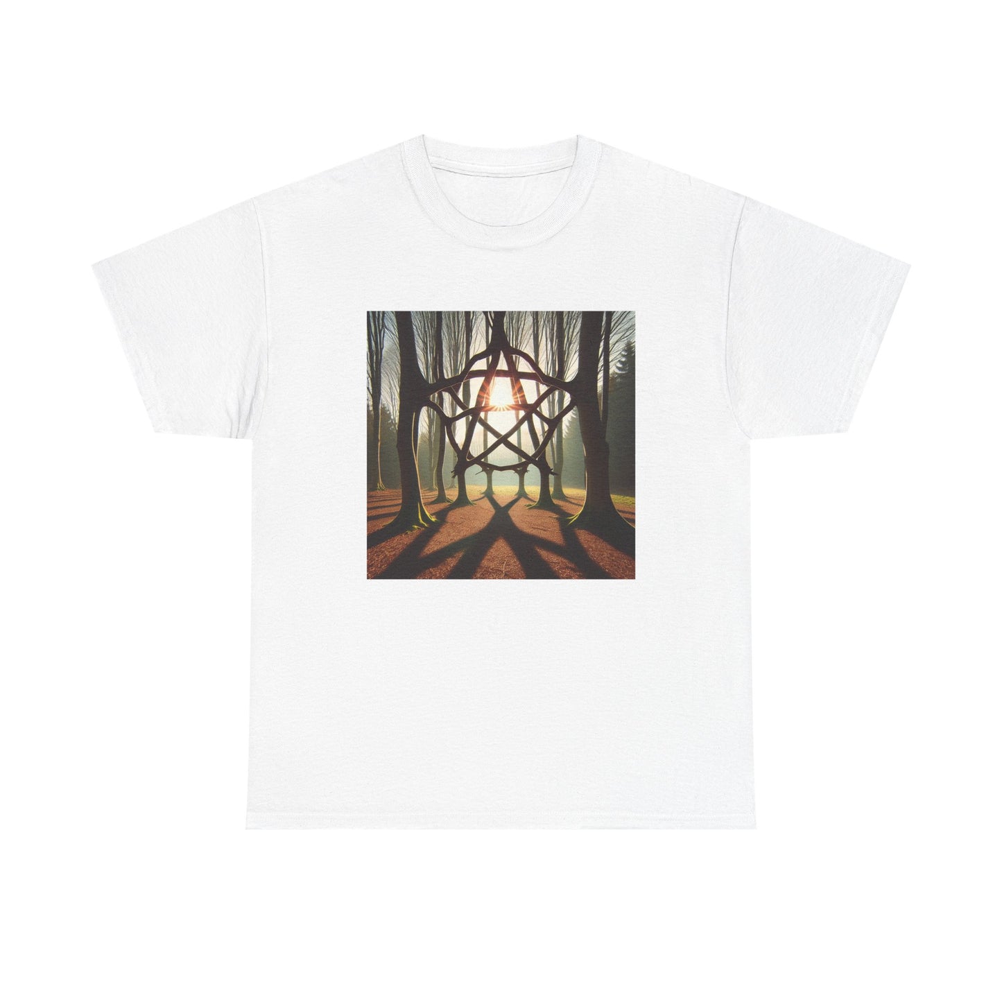 Nature's Pentagram: Enchanted Branch Shadows Tee T-Shirt