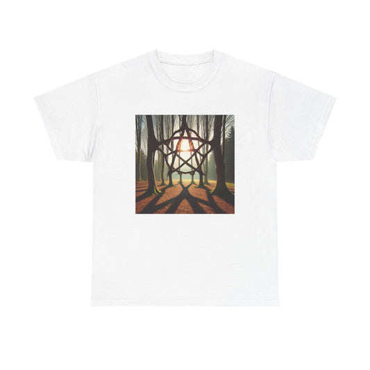 Nature's Pentagram: Enchanted Branch Shadows Tee T-Shirt