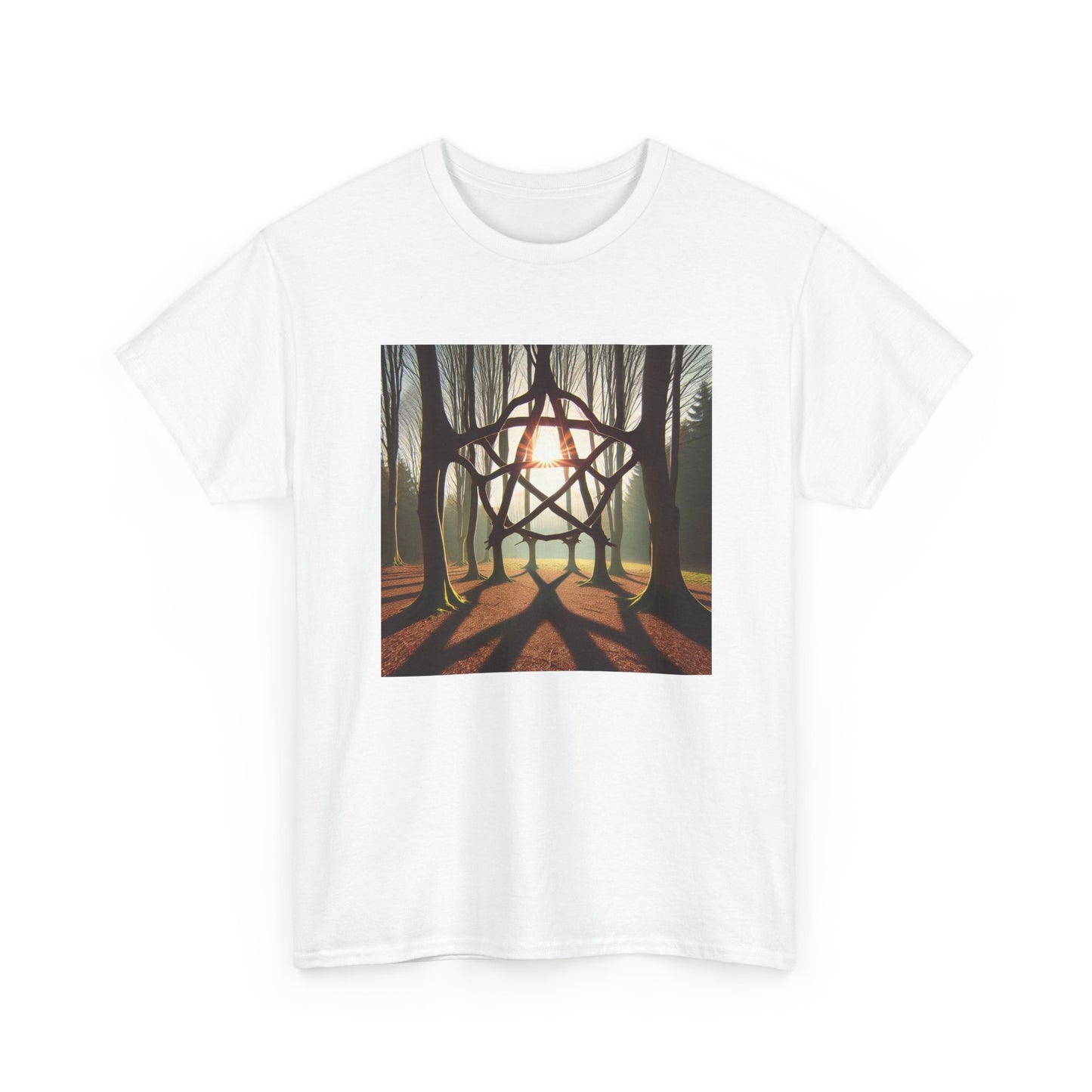 Nature's Pentagram: Enchanted Branch Shadows Tee T-Shirt