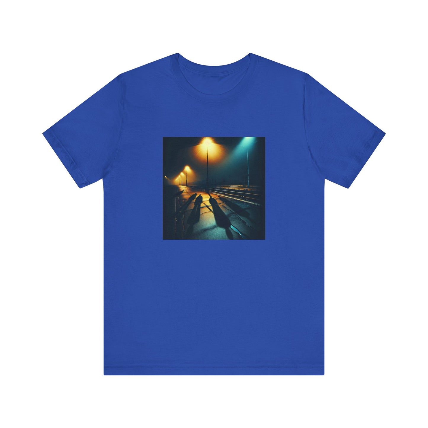 Ghostly Glows: Streetlights Casting Eerie Shadows T-Shirt