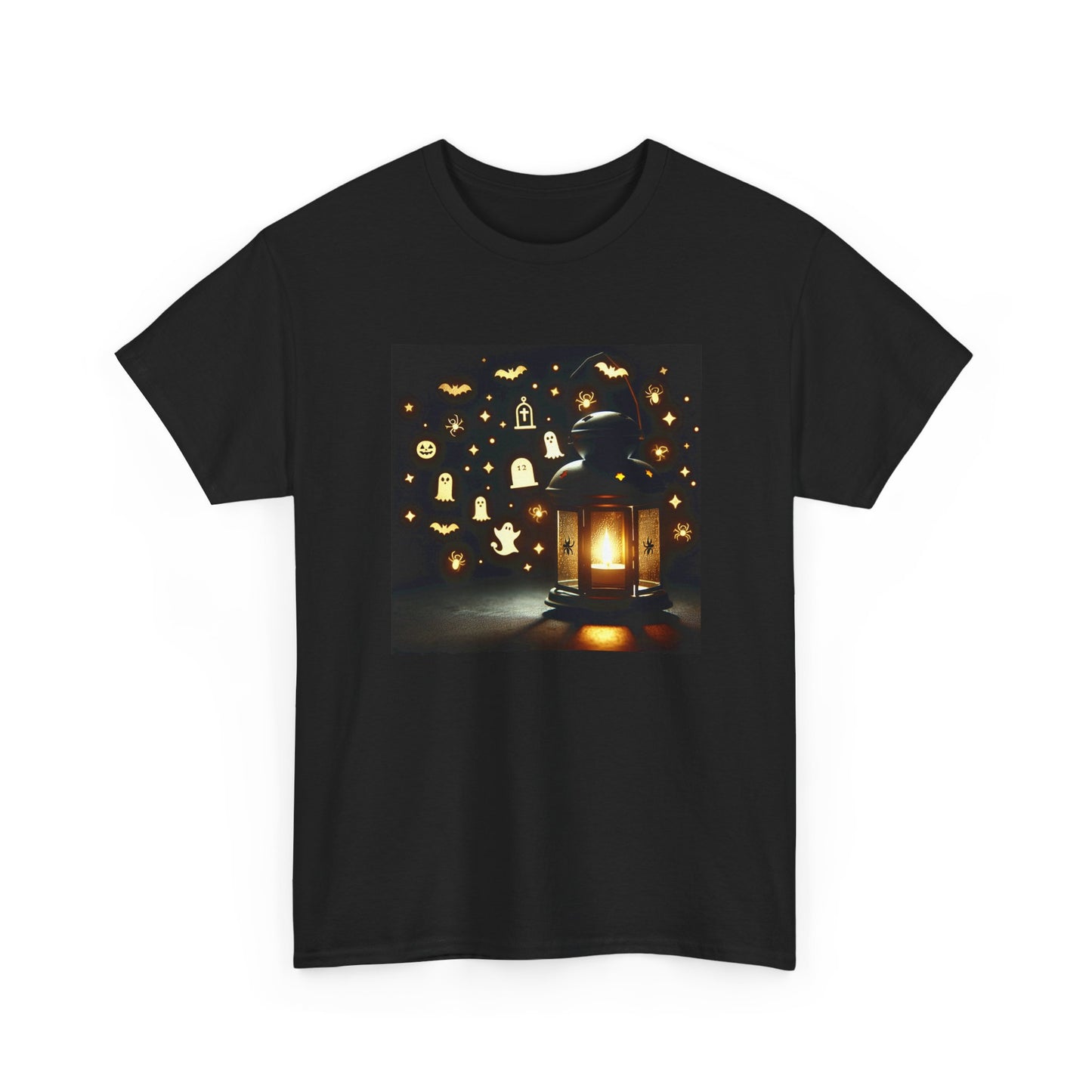 Geometric Glow: Halloween Lantern Shadows Unveiled T-Shirt