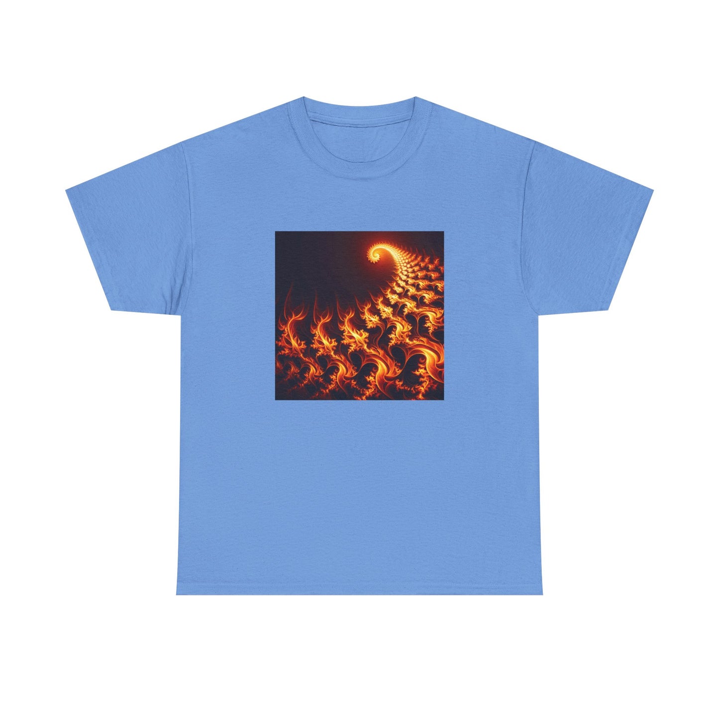 Fractal Flames: Ignite Your Style in Orange T-Shirt
