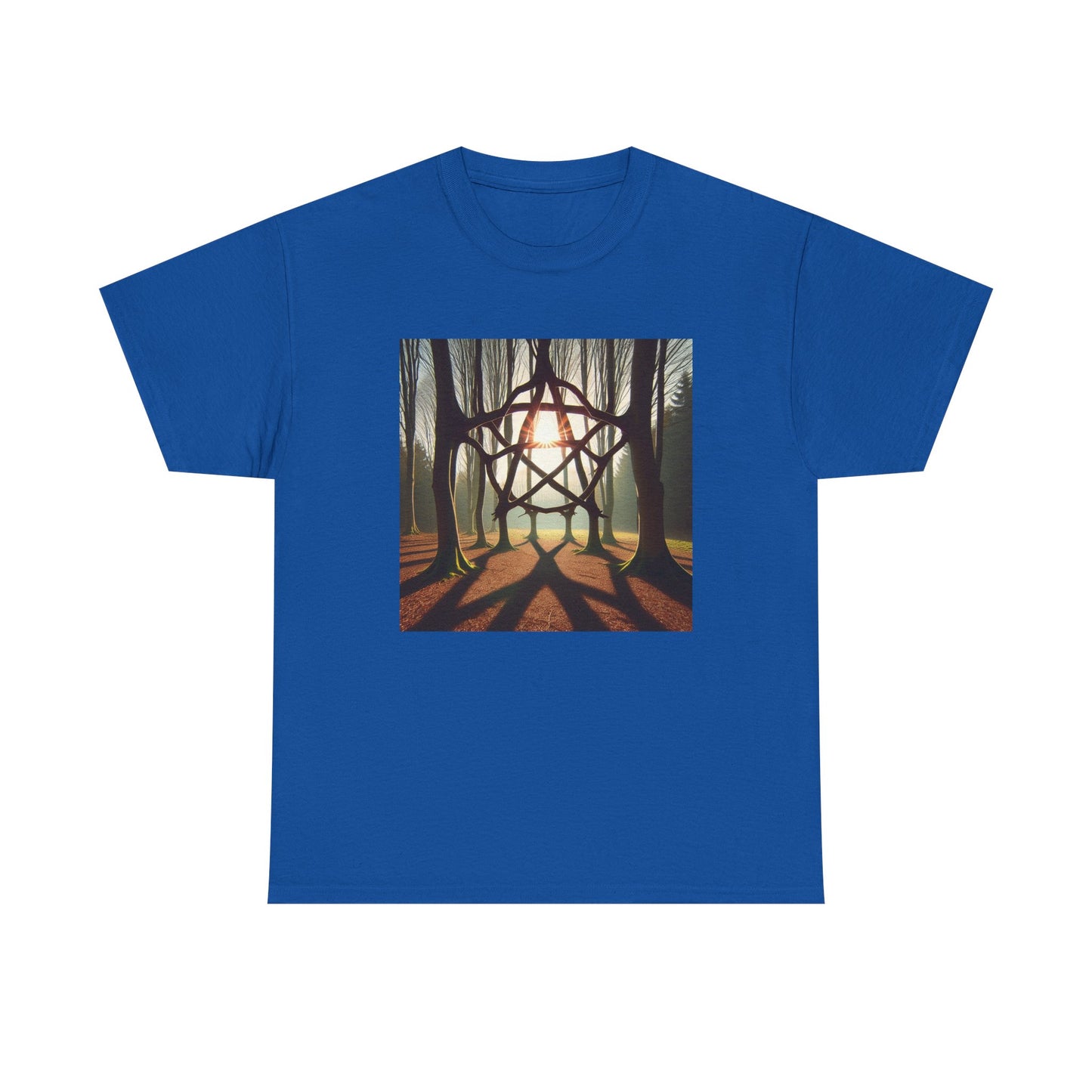 Nature's Pentagram: Enchanted Branch Shadows Tee T-Shirt