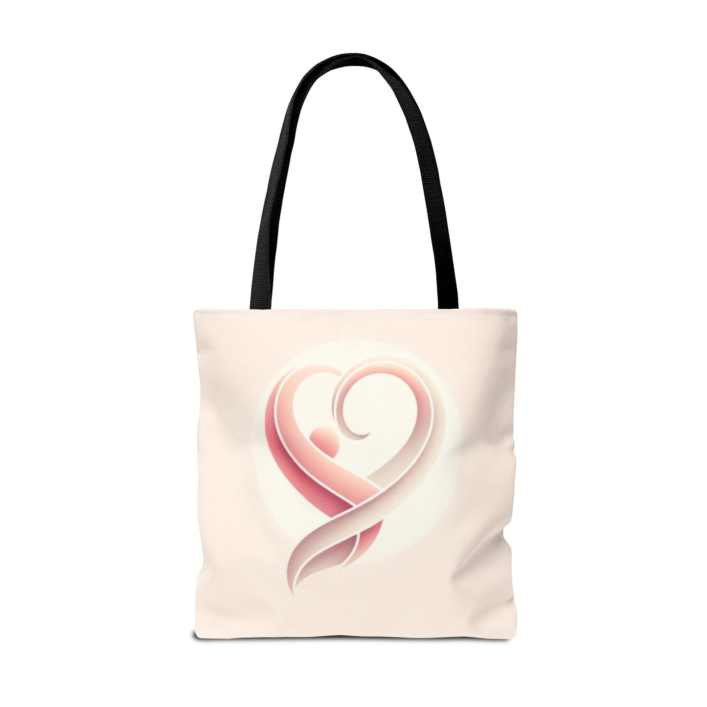 Tote Bag with Heart Design (AOP)