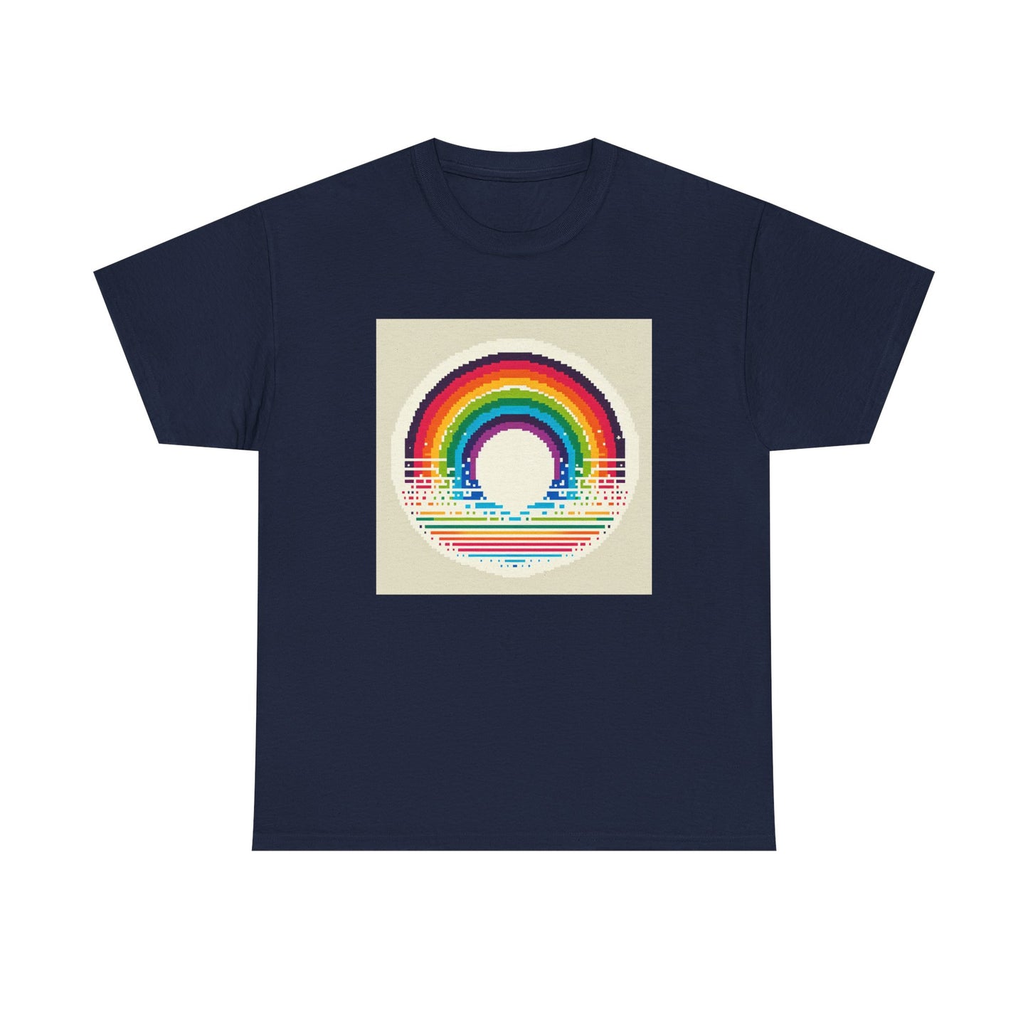 Pixelated Rainbow: Vintage Vibes in Every Stripe T-Shirt