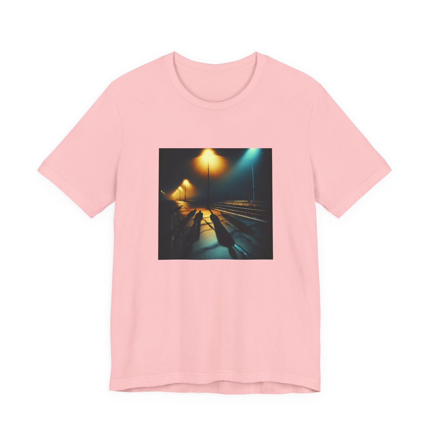 Ghostly Glows: Streetlights Casting Eerie Shadows T-Shirt