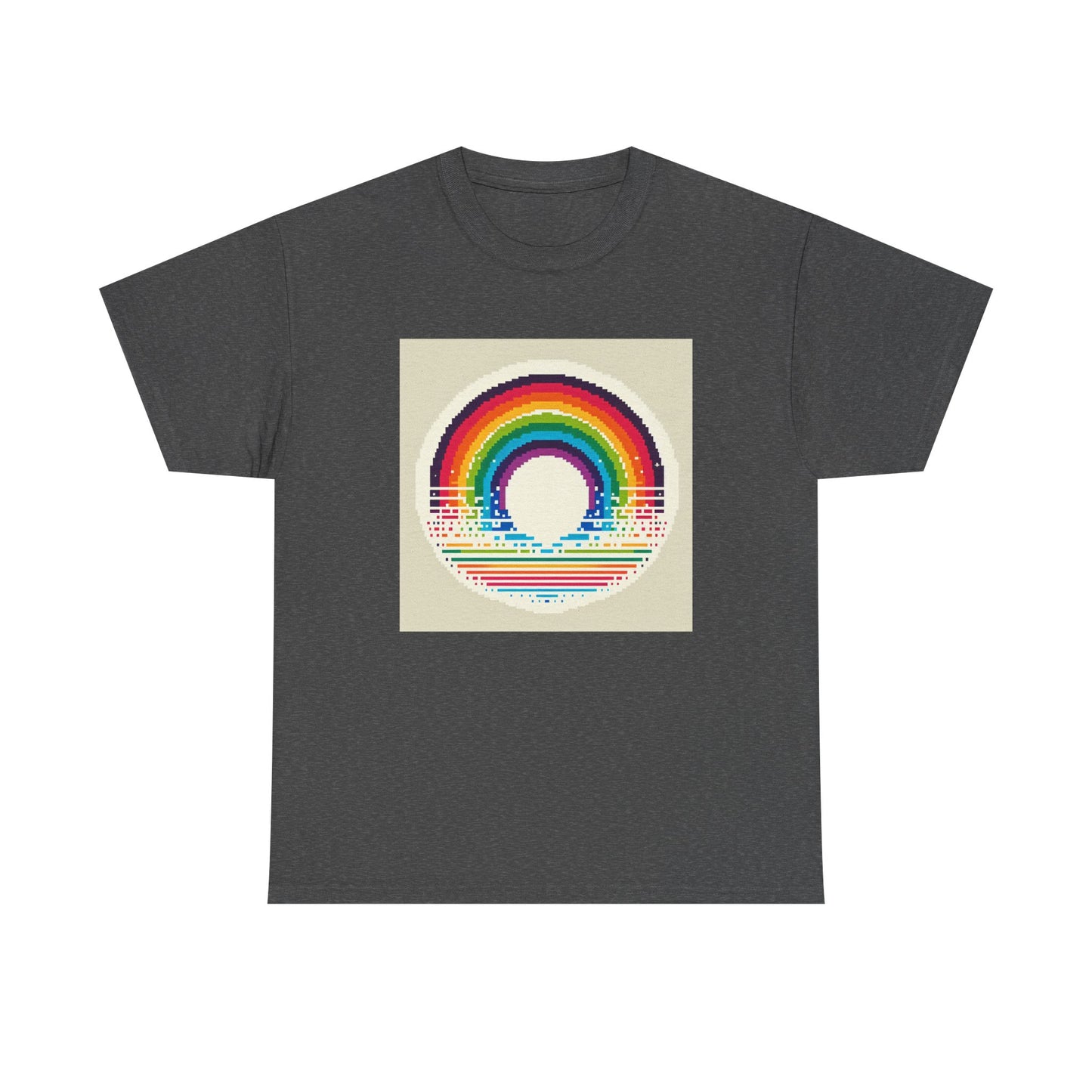 Pixelated Rainbow: Vintage Vibes in Every Stripe T-Shirt