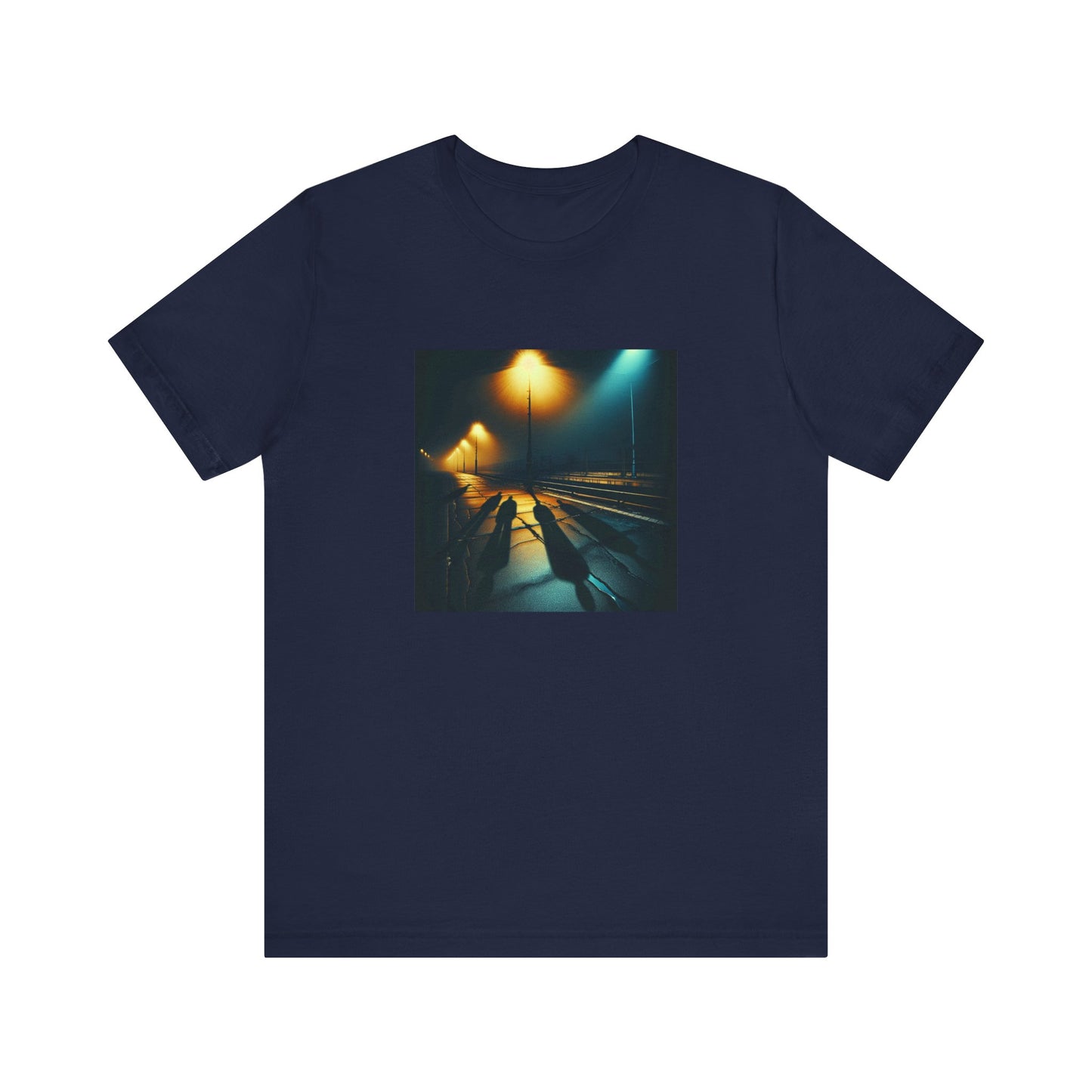 Ghostly Glows: Streetlights Casting Eerie Shadows T-Shirt