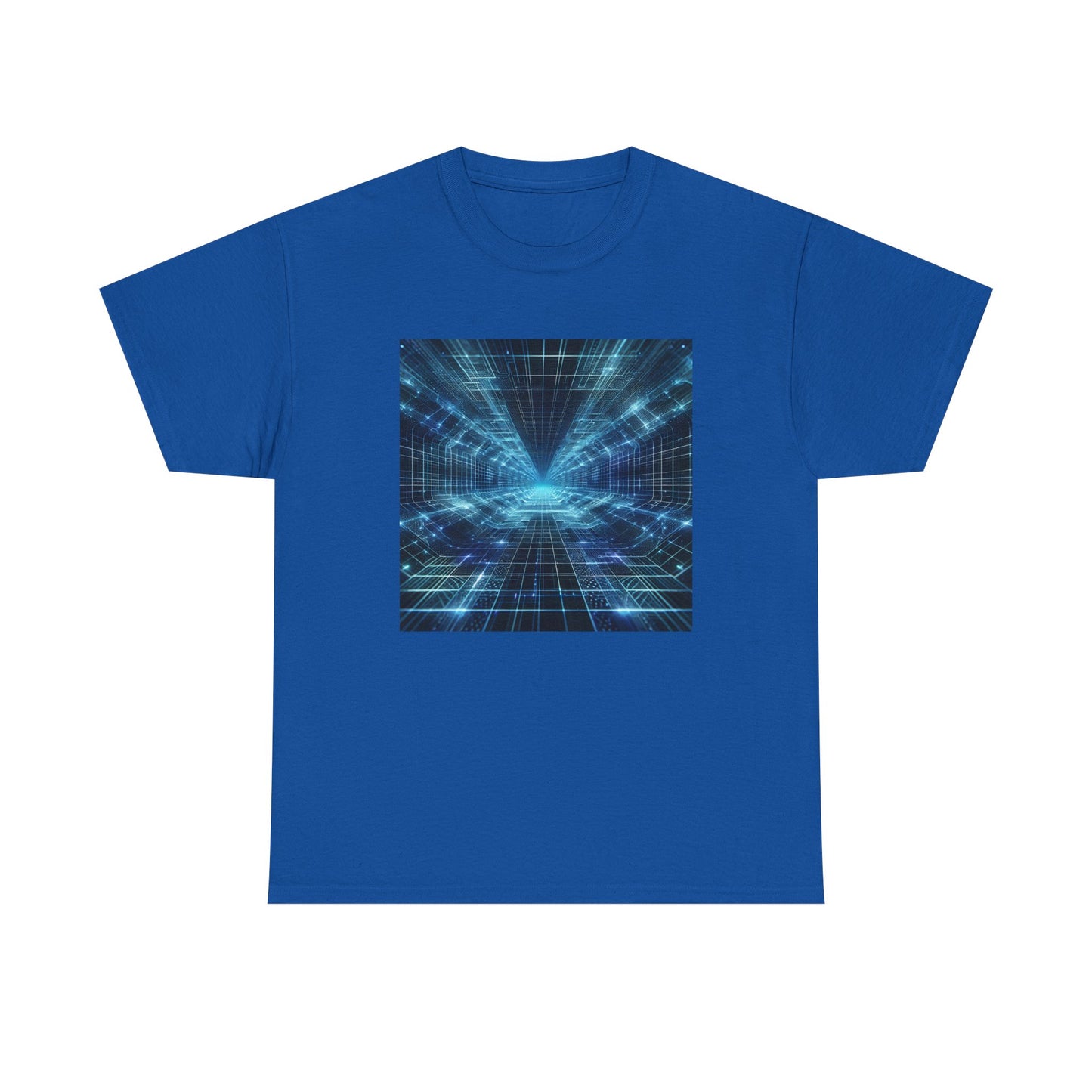 Glow Through the Grid: Holographic Tunnel Tee T-Shirt