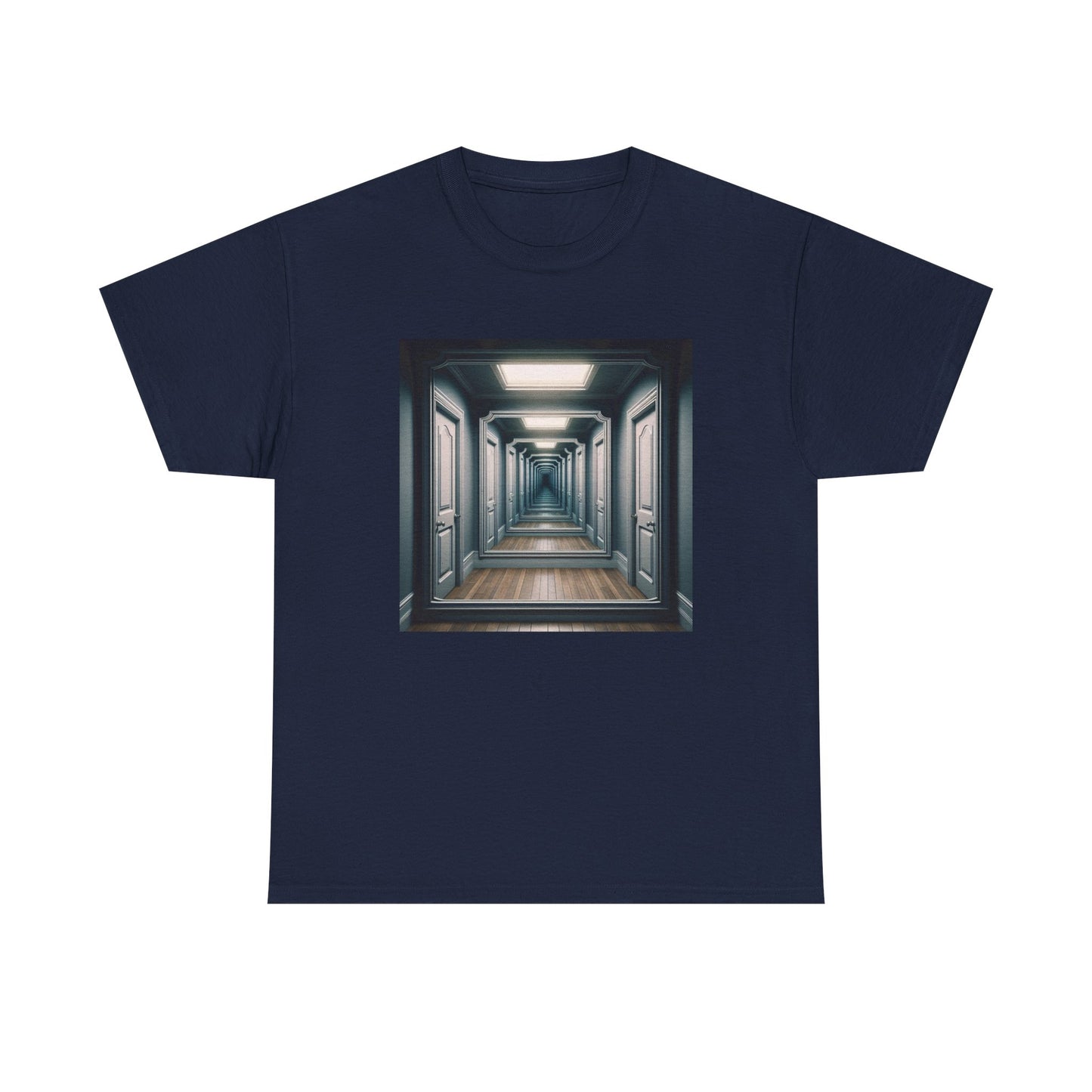 Reflections of Solitude: Hallway Illusions Unveiled T-Shirt