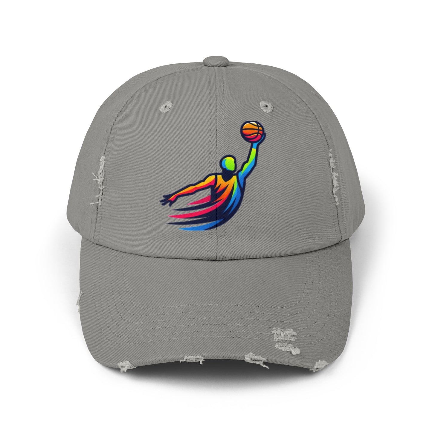 Basket Ball Design Unisex Distressed Cap