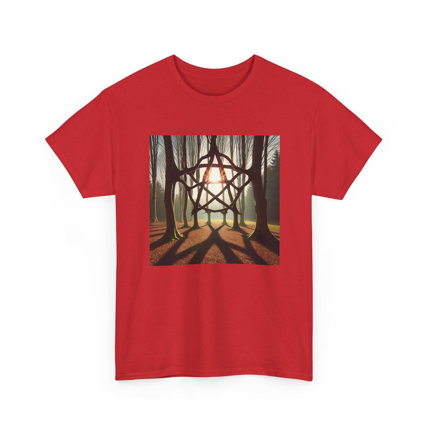 Nature's Pentagram: Enchanted Branch Shadows Tee T-Shirt