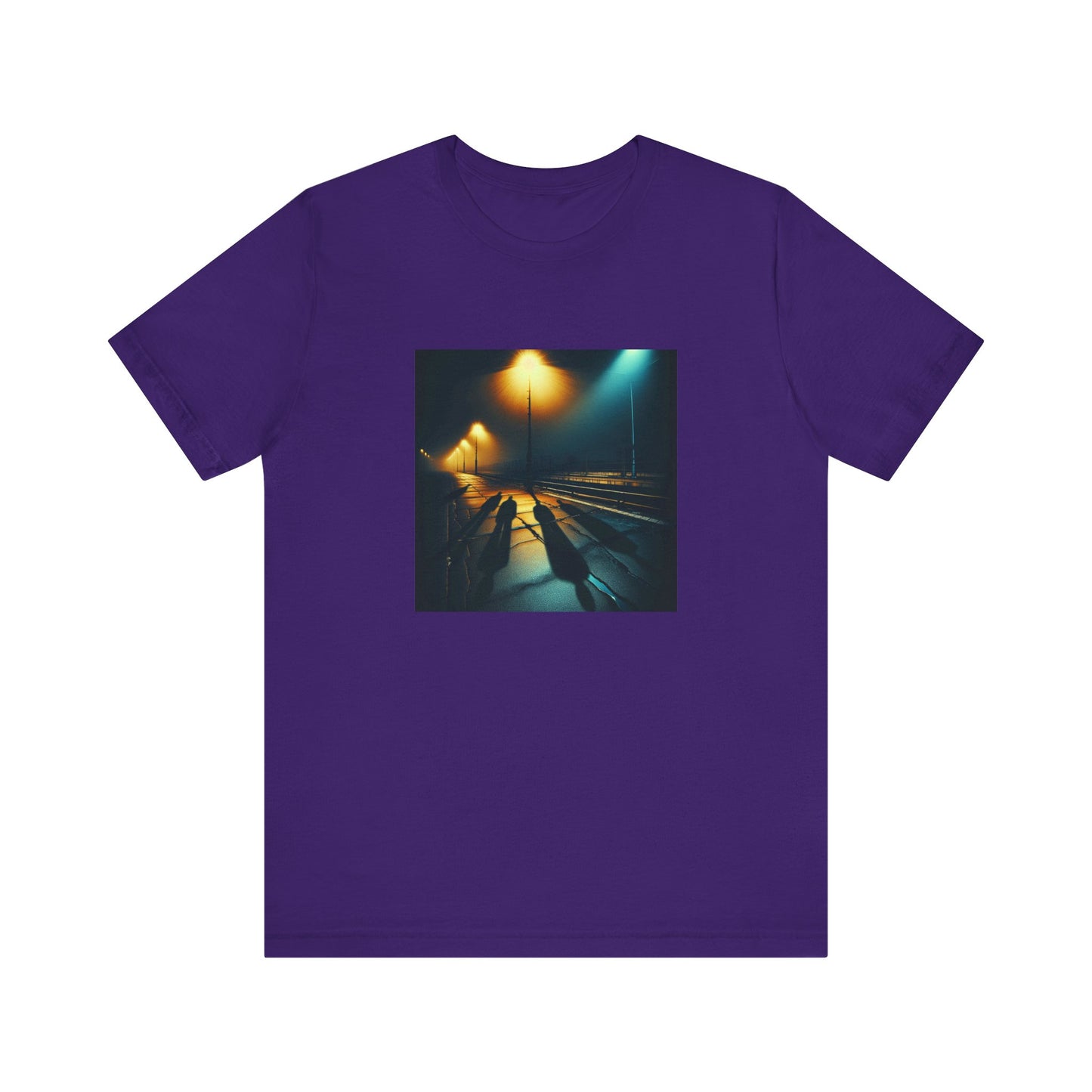 Ghostly Glows: Streetlights Casting Eerie Shadows T-Shirt
