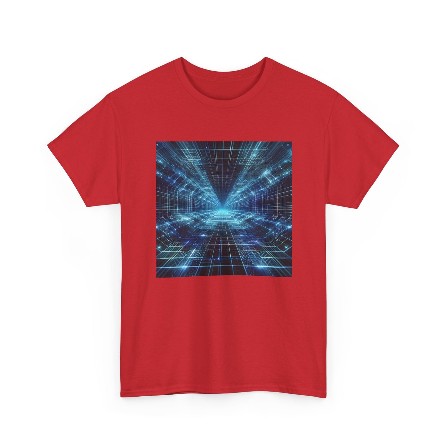 Glow Through the Grid: Holographic Tunnel Tee T-Shirt