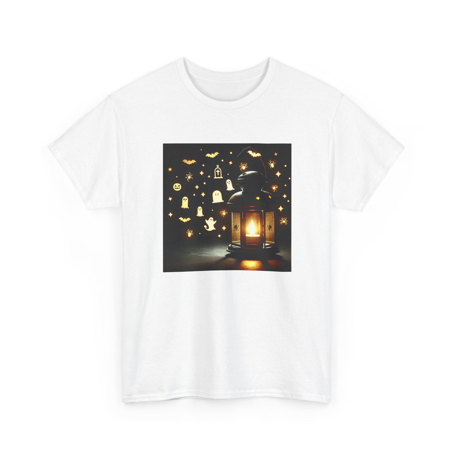 Geometric Glow: Halloween Lantern Shadows Unveiled T-Shirt