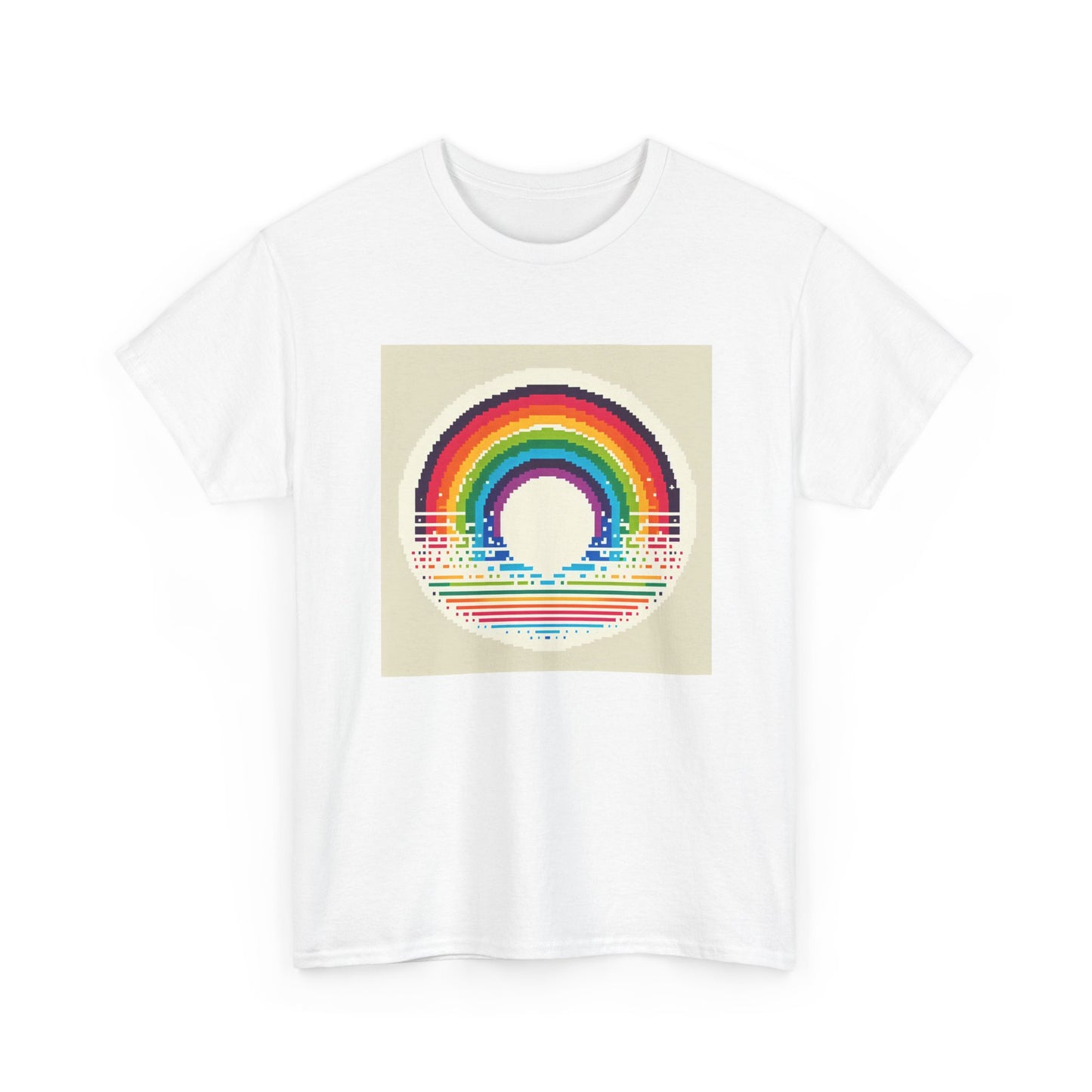 Pixelated Rainbow: Vintage Vibes in Every Stripe T-Shirt