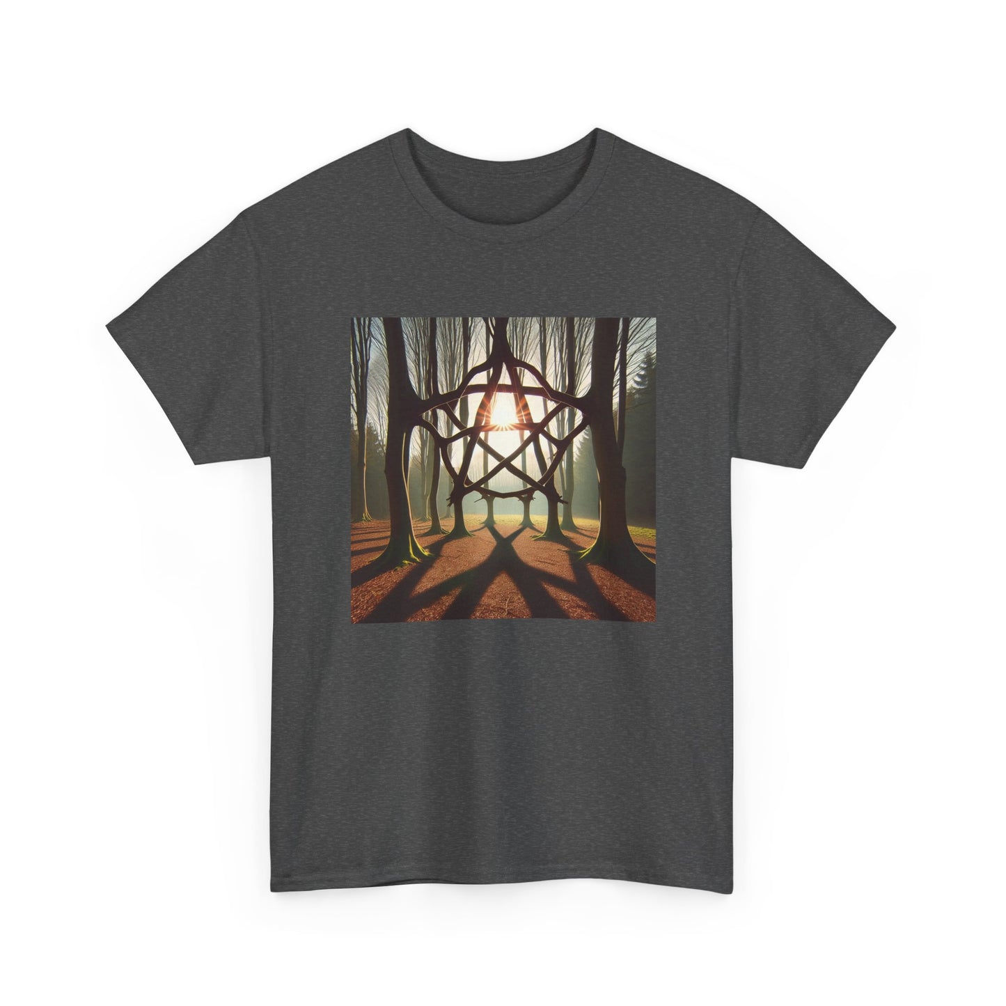 Nature's Pentagram: Enchanted Branch Shadows Tee T-Shirt