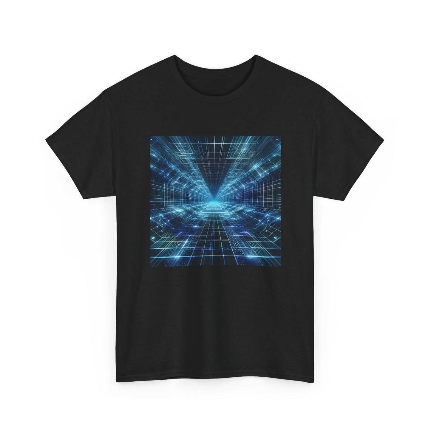 Glow Through the Grid: Holographic Tunnel Tee T-Shirt