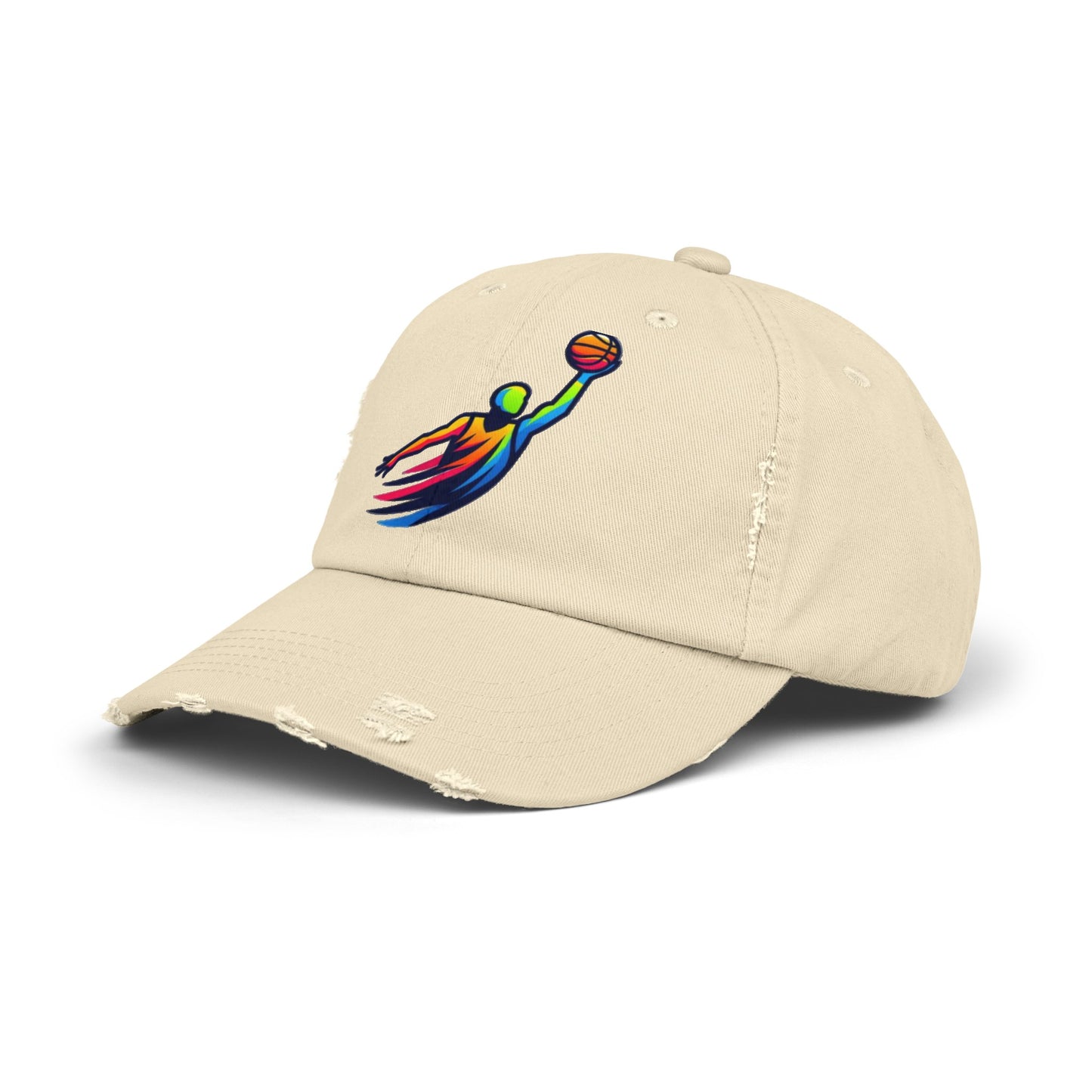 Basket Ball Design Unisex Distressed Cap