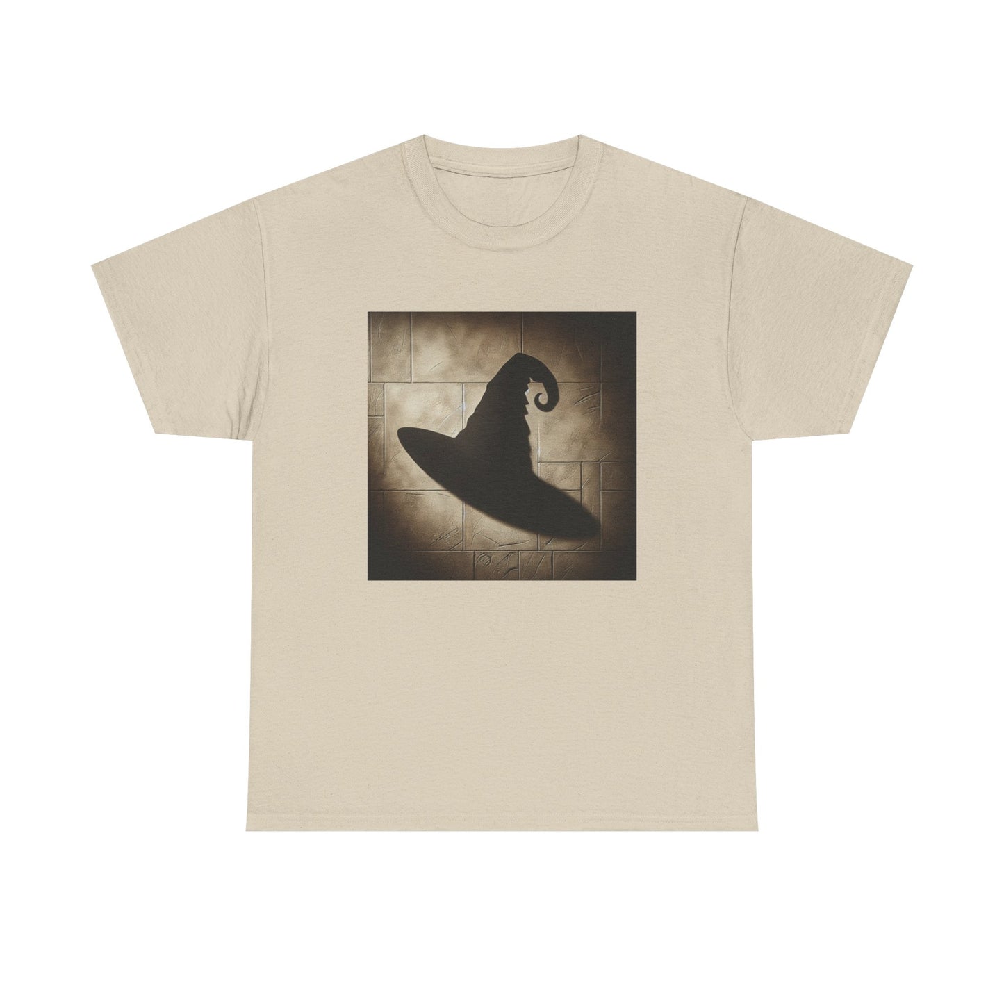 Enchanted Shadows: Witch Hat Illusions on Textured Walls T-Shirt
