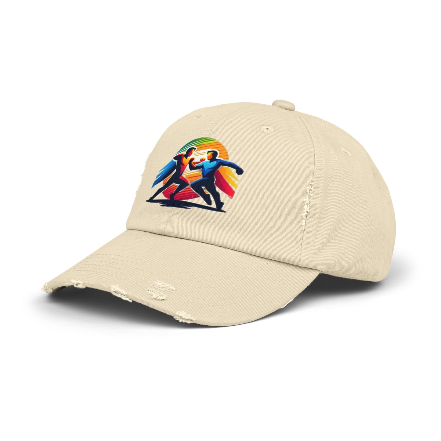 Super Hero Action Design Unisex Distressed Cap