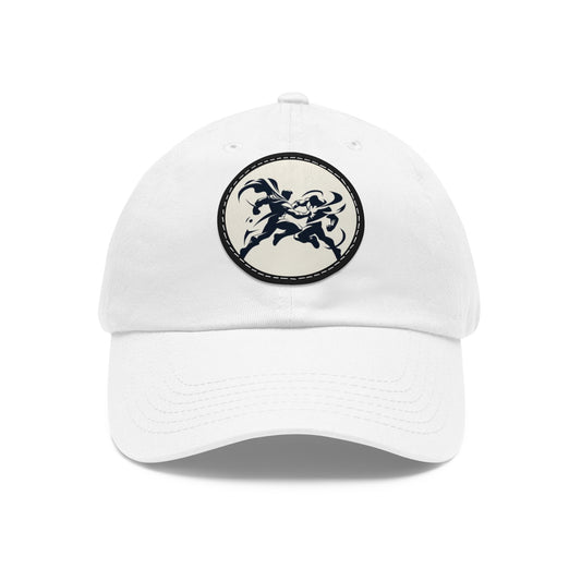 Super Hero Design Dad Hat with Leather Patch (Round)
