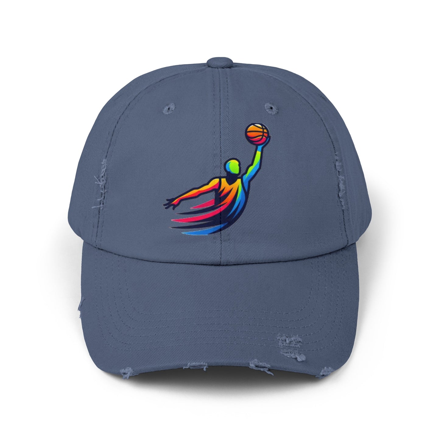 Basket Ball Design Unisex Distressed Cap