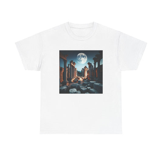 Moonlit Echoes: Ancient Ruins Aglow T-Shirt