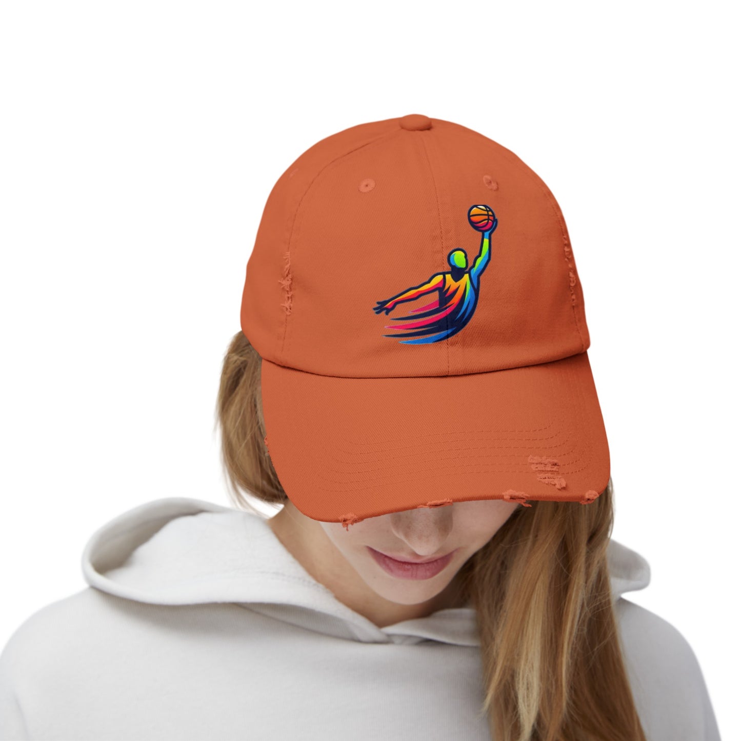 Basket Ball Design Unisex Distressed Cap
