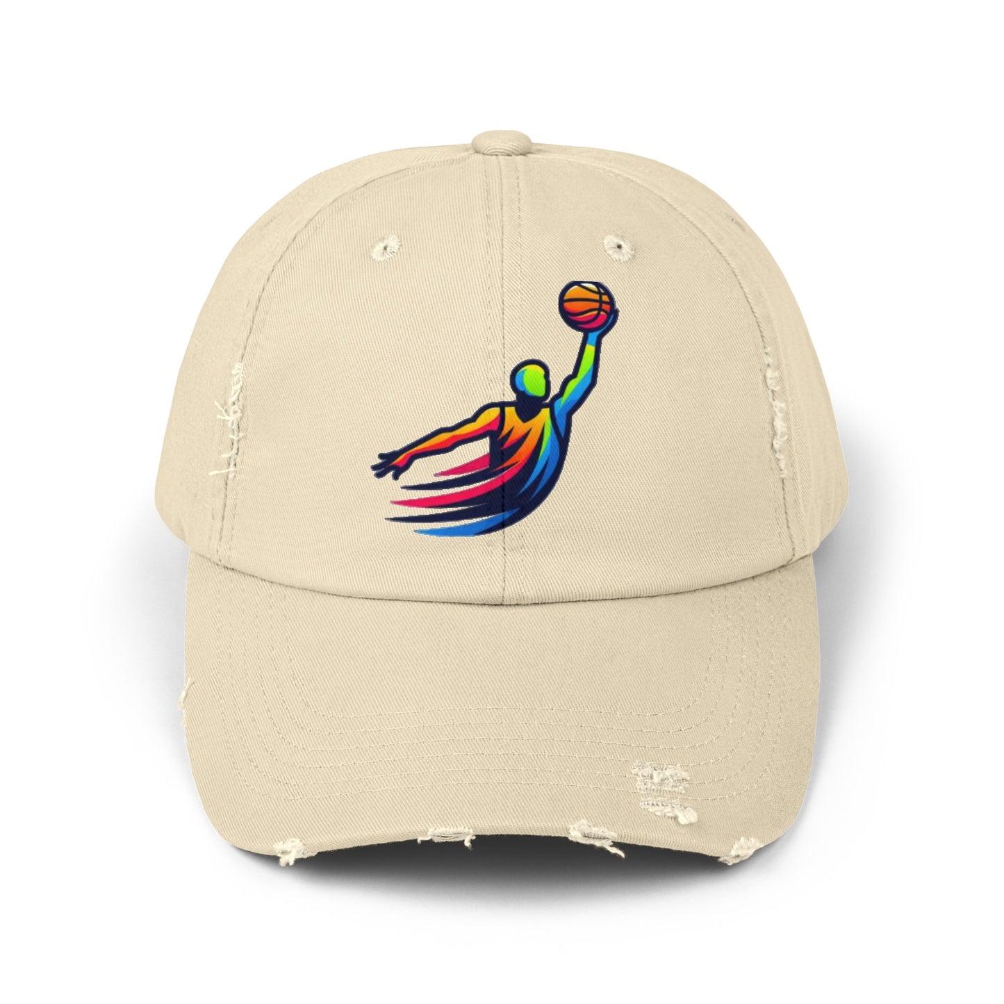 Basket Ball Design Unisex Distressed Cap