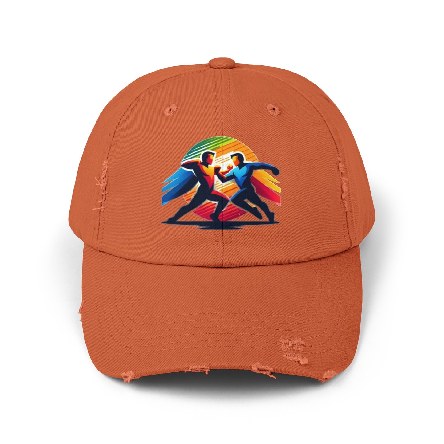 Super Hero Action Design Unisex Distressed Cap