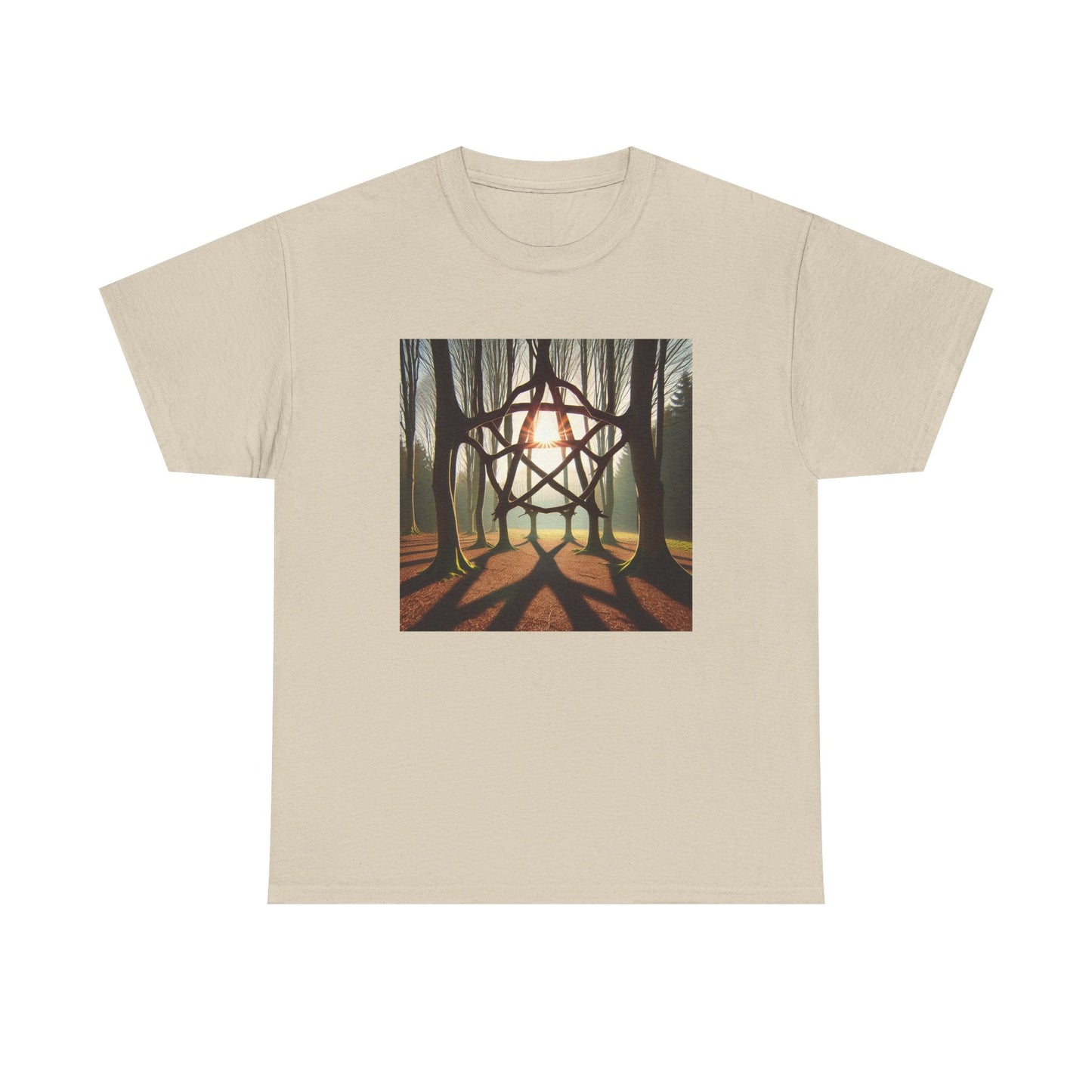 Nature's Pentagram: Enchanted Branch Shadows Tee T-Shirt