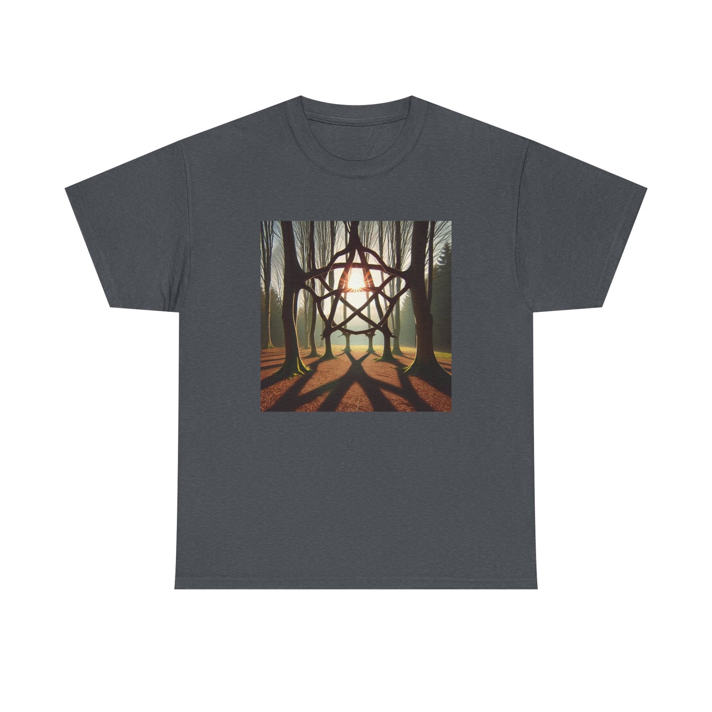 Nature's Pentagram: Enchanted Branch Shadows Tee T-Shirt